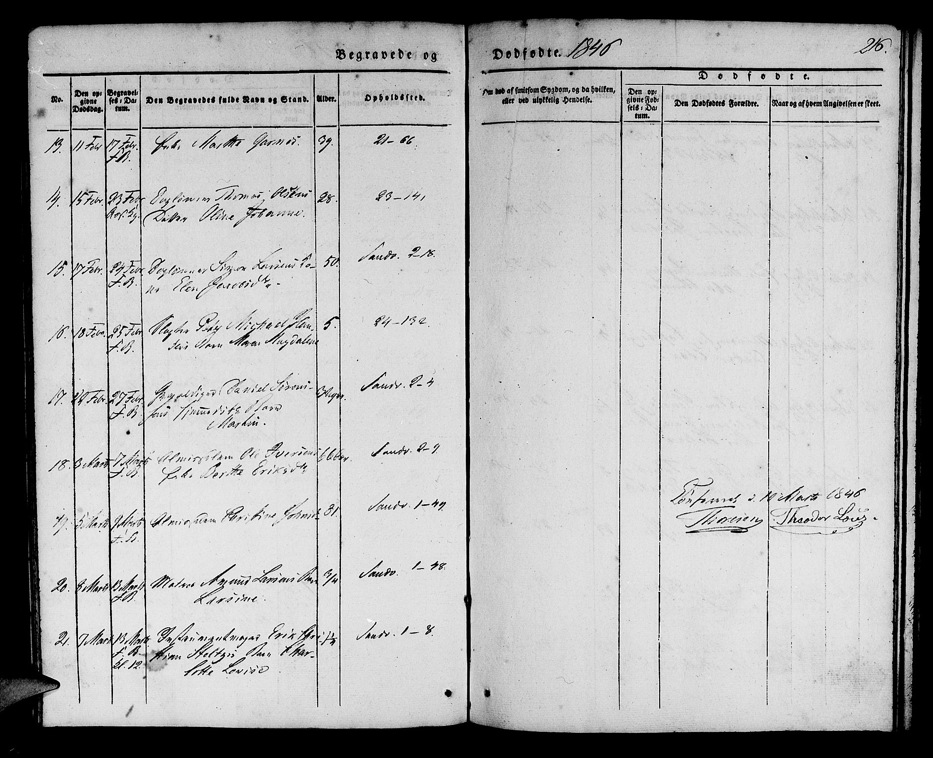 Korskirken sokneprestembete, AV/SAB-A-76101/H/Haa/L0043: Parish register (official) no. E 1, 1834-1848, p. 216