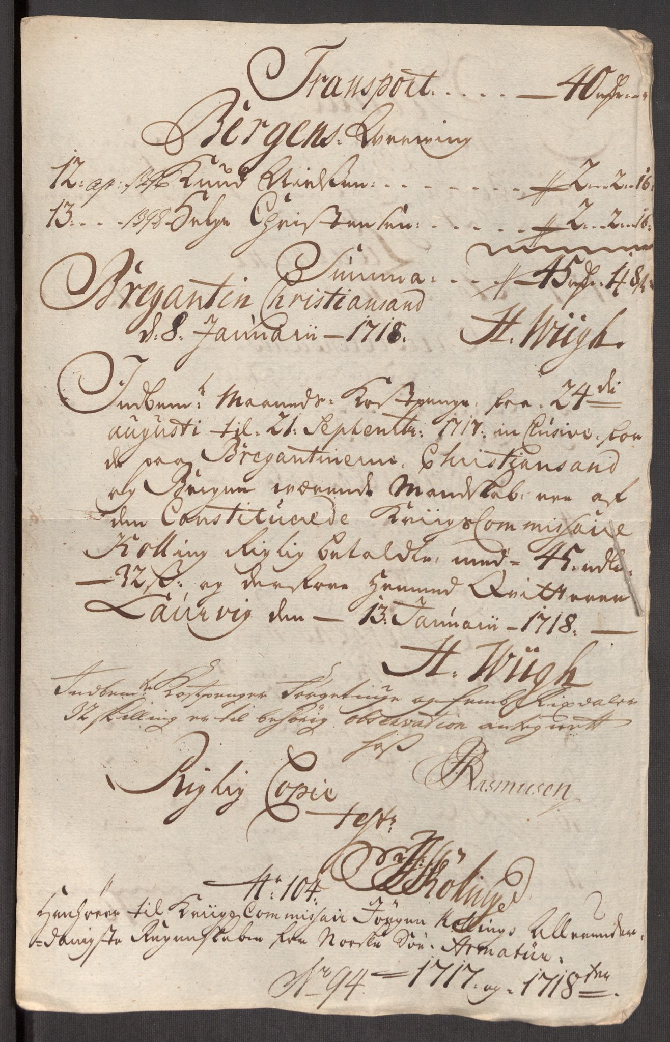 Kommanderende general (KG I) med Det norske krigsdirektorium, AV/RA-EA-5419/E/Eb/L0001: Ruller over noen kompanier som tjenestegjorde på flåten, 1712-1721, p. 519