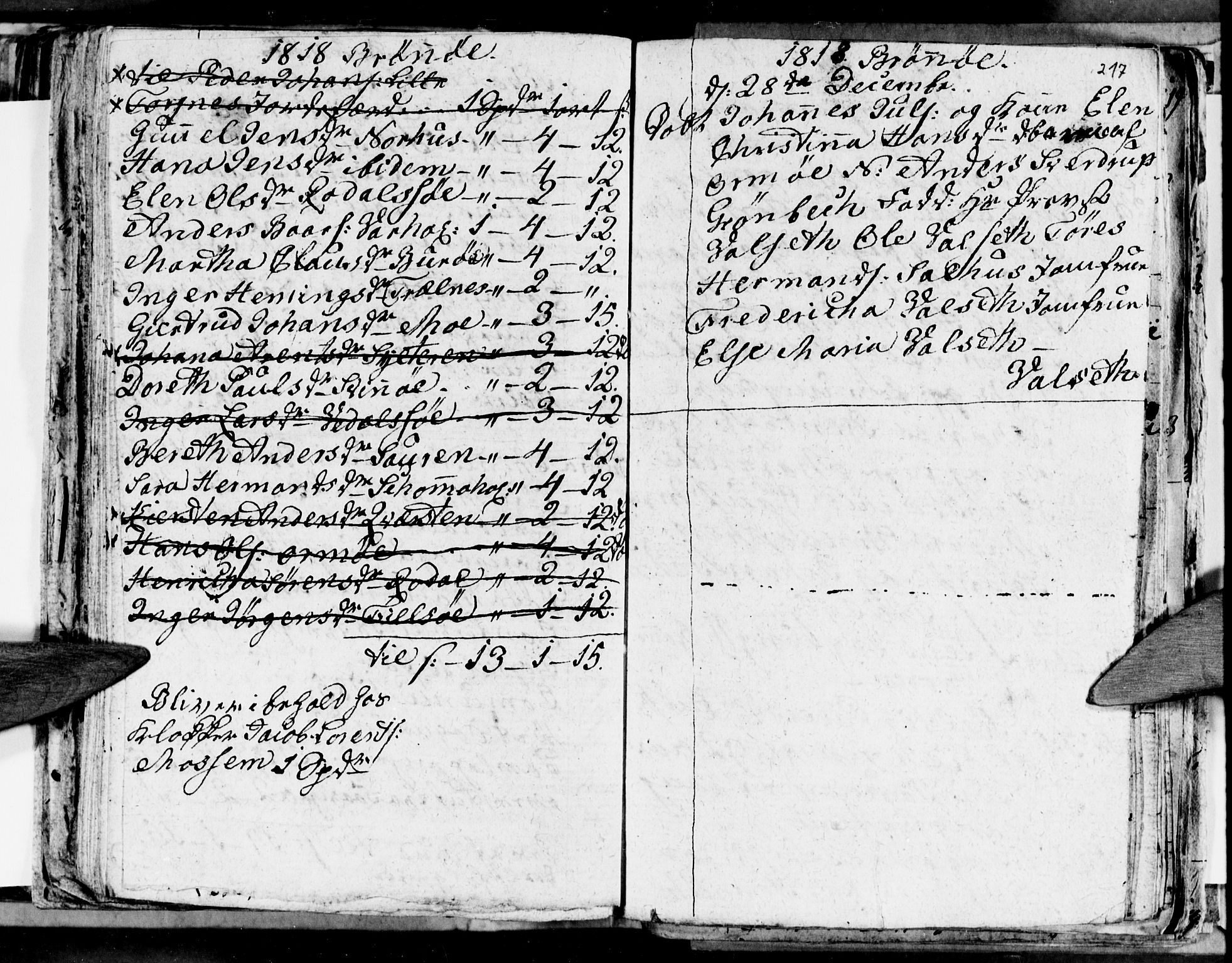 Ministerialprotokoller, klokkerbøker og fødselsregistre - Nordland, AV/SAT-A-1459/813/L0209: Parish register (copy) no. 813C01, 1803-1821, p. 217