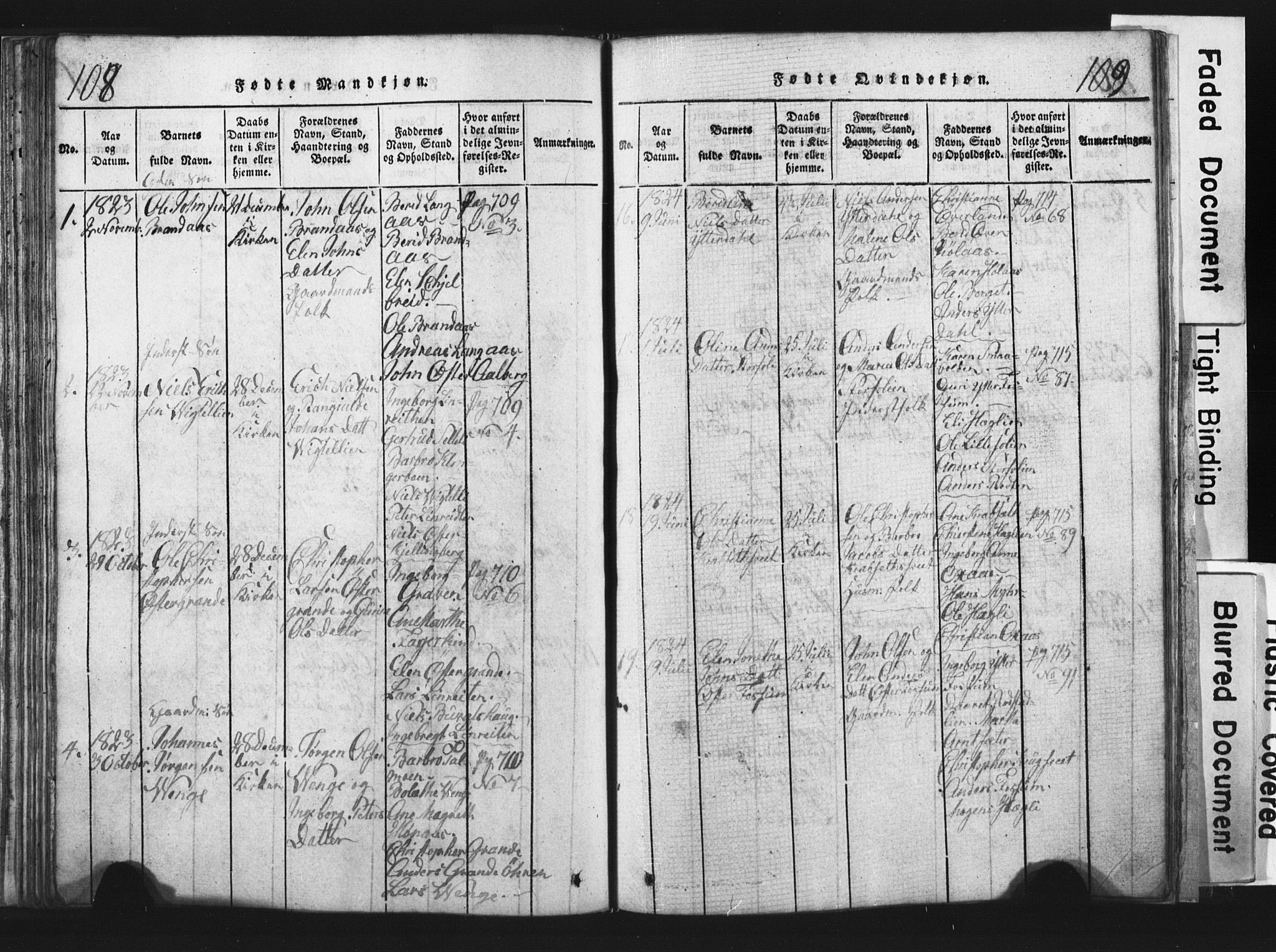 Ministerialprotokoller, klokkerbøker og fødselsregistre - Nord-Trøndelag, SAT/A-1458/701/L0017: Parish register (copy) no. 701C01, 1817-1825, p. 108-109