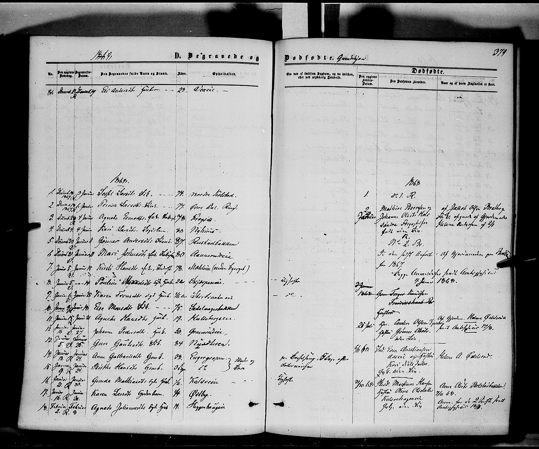 Ringsaker prestekontor, AV/SAH-PREST-014/K/Ka/L0010: Parish register (official) no. 10, 1861-1869, p. 379