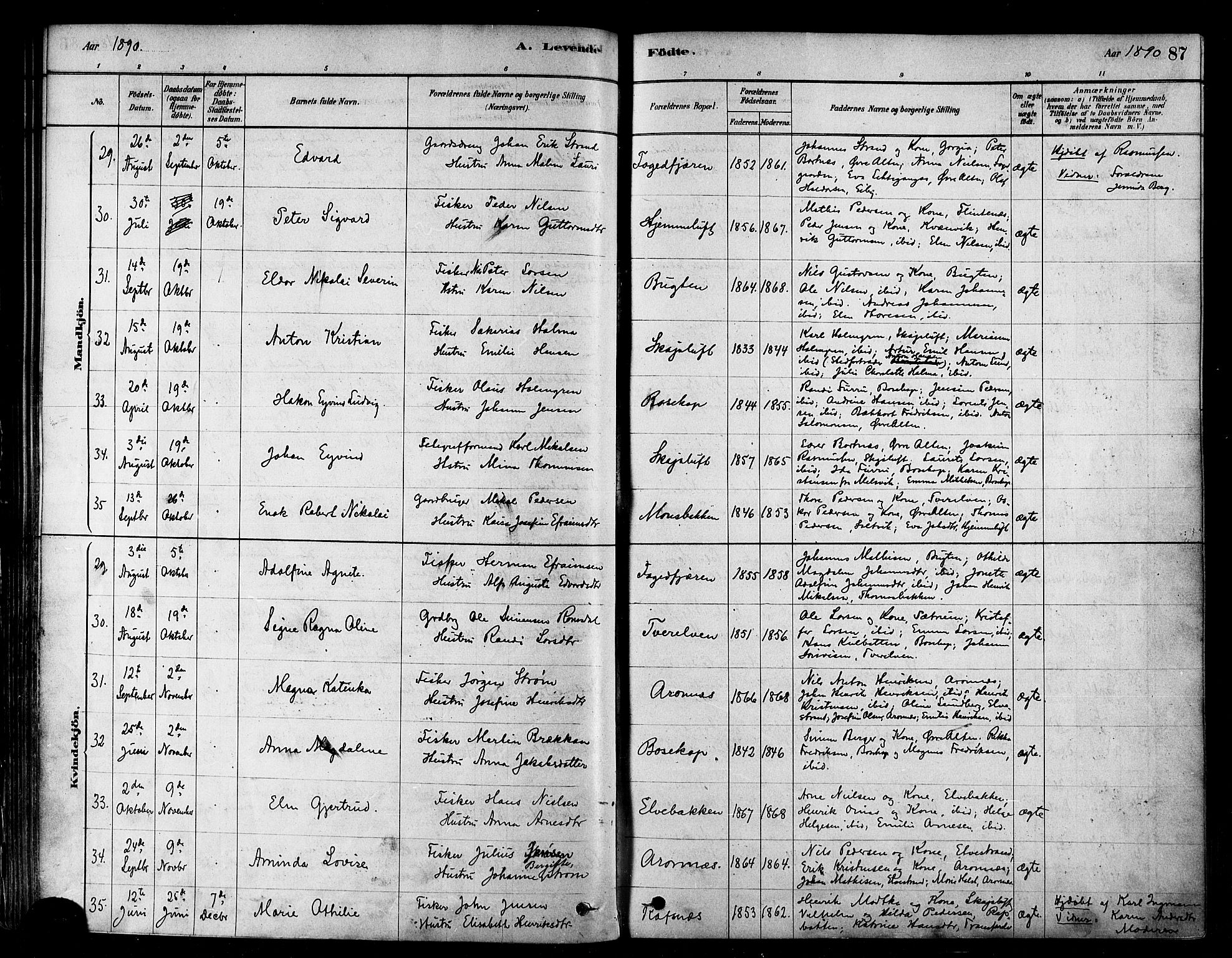 Alta sokneprestkontor, SATØ/S-1338/H/Ha/L0002.kirke: Parish register (official) no. 2, 1879-1892, p. 87