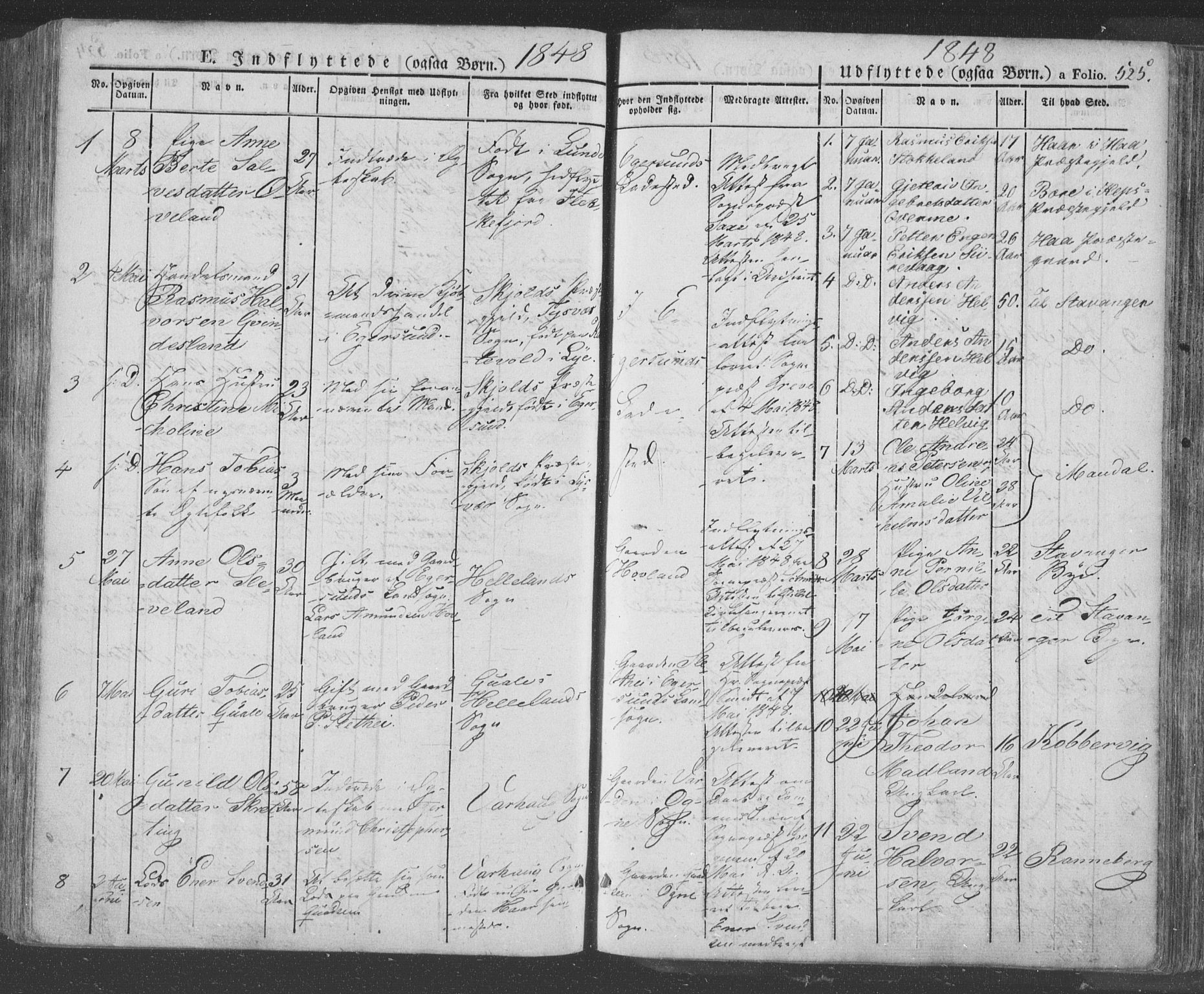 Eigersund sokneprestkontor, AV/SAST-A-101807/S08/L0009: Parish register (official) no. A 9, 1827-1850, p. 525