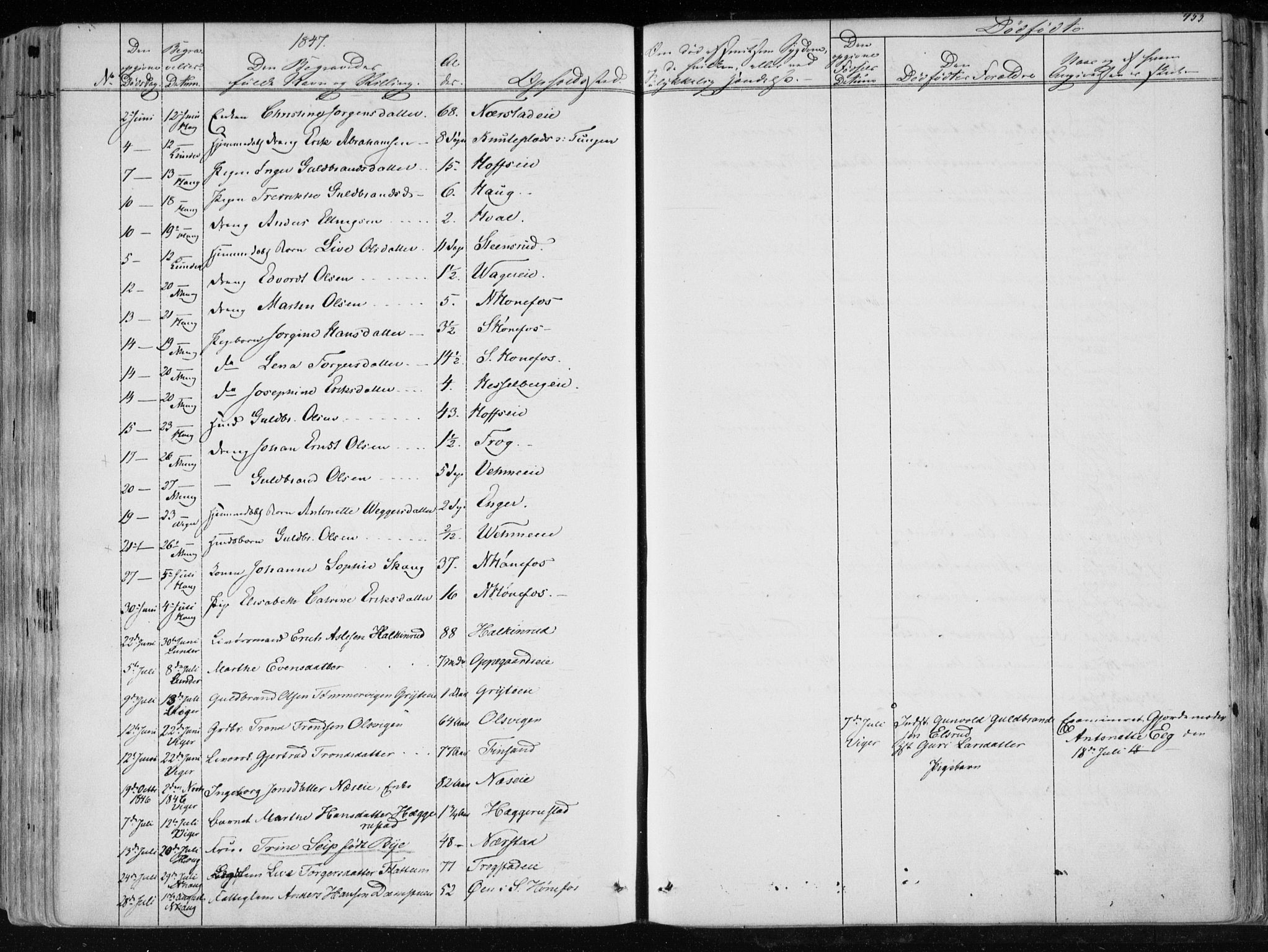 Norderhov kirkebøker, SAKO/A-237/F/Fa/L0010: Parish register (official) no. 10, 1837-1847, p. 453