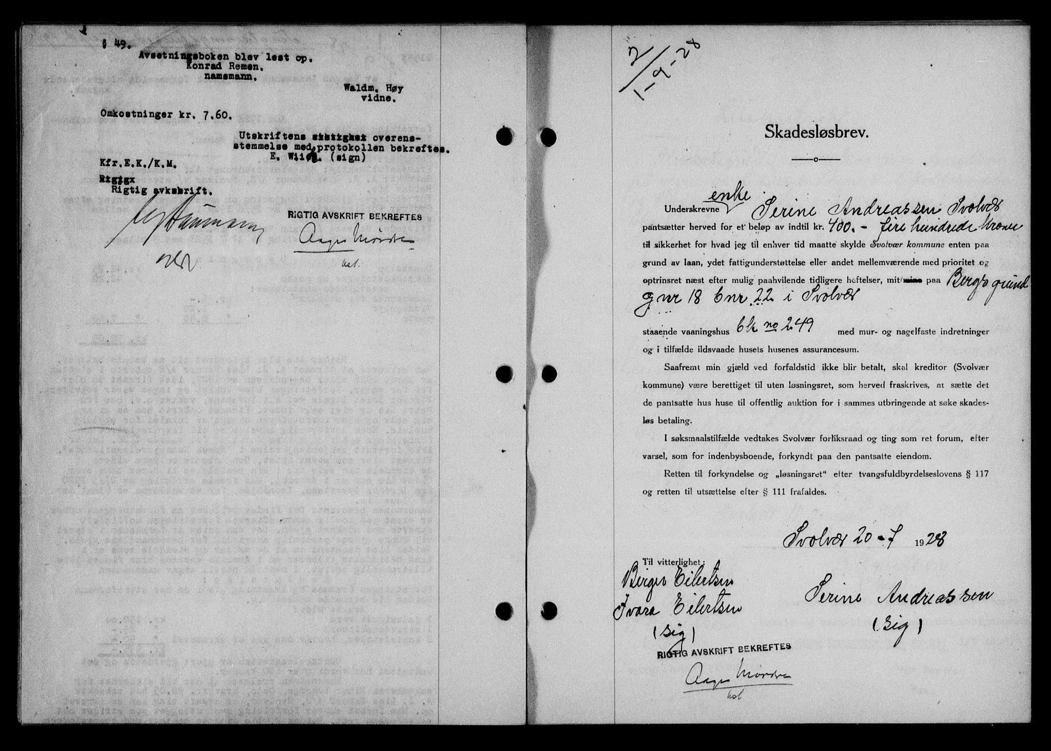 Lofoten sorenskriveri, SAT/A-0017/1/2/2C/L0018b: Mortgage book no. 18b, 1928-1928, Deed date: 01.09.1928