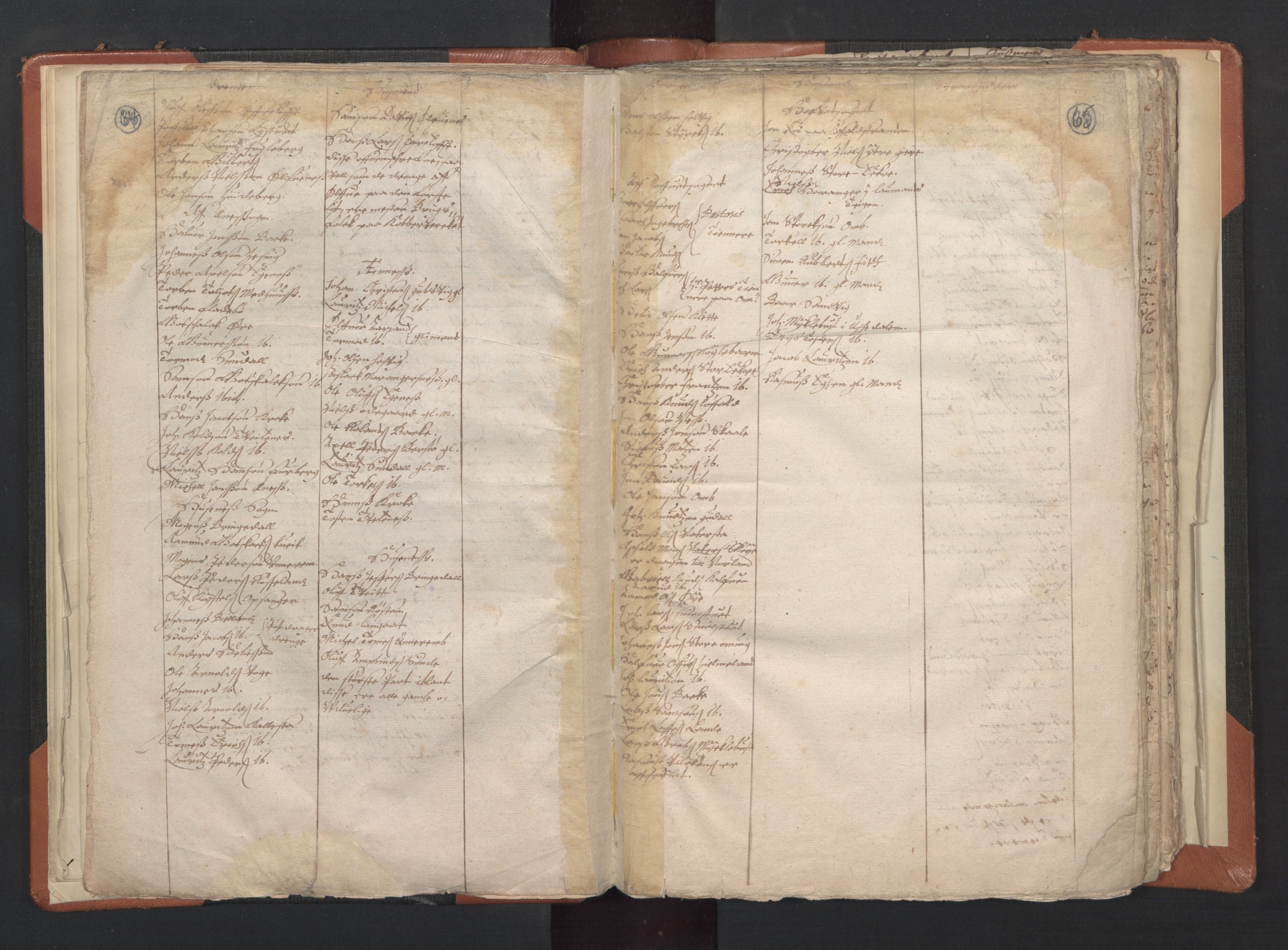 RA, Vicar's Census 1664-1666, no. 20: Sunnhordland deanery, 1664-1666, p. 64-65