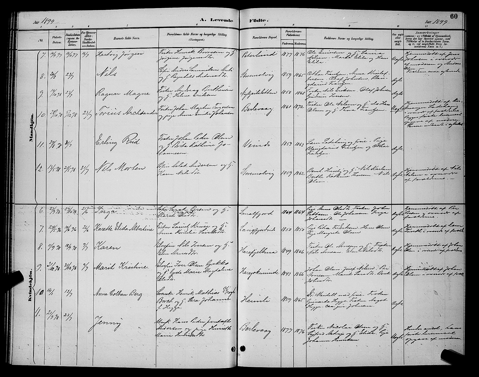 Tana sokneprestkontor, SATØ/S-1334/H/Hb/L0004klokker: Parish register (copy) no. 4, 1890-1903, p. 60