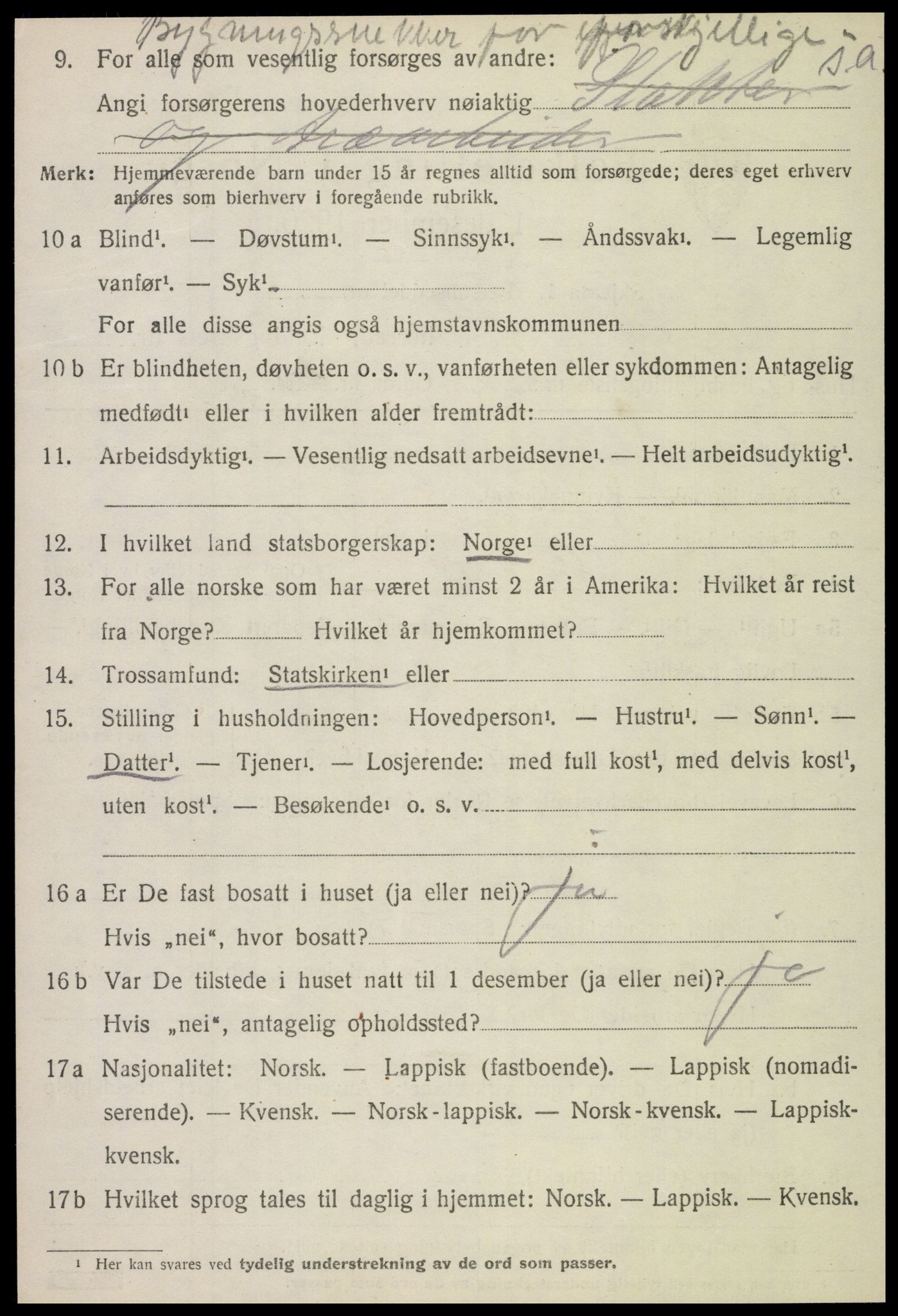 SAT, 1920 census for Verdal, 1920, p. 4712