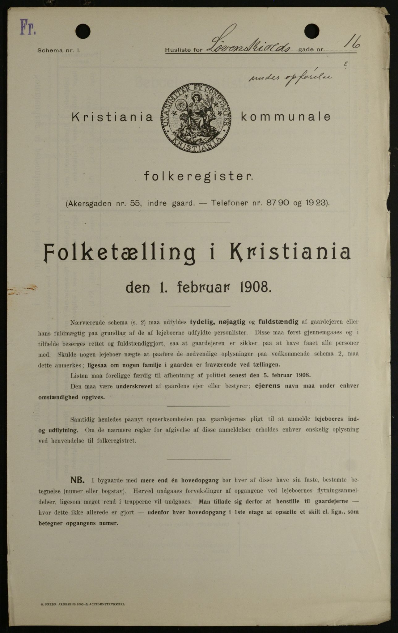 OBA, Municipal Census 1908 for Kristiania, 1908, p. 52868