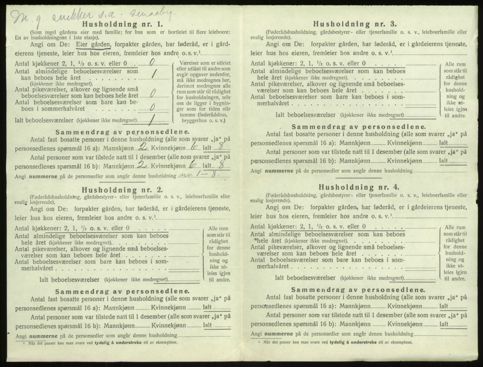 SAB, 1920 census for Vik, 1920, p. 889