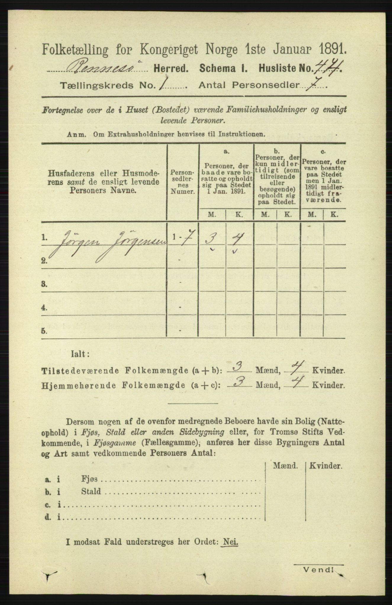 RA, 1891 census for 1142 Rennesøy, 1891, p. 55