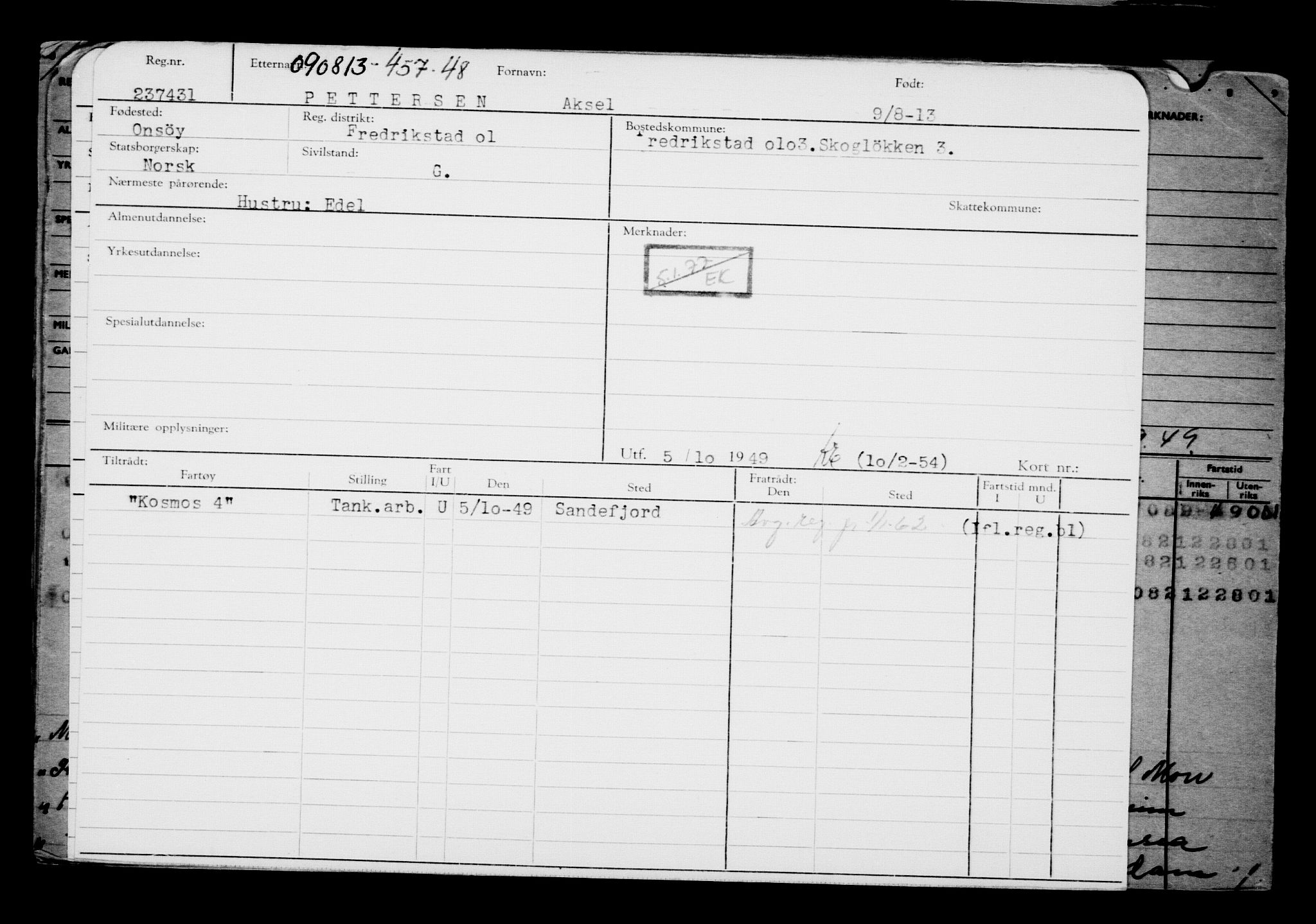 Direktoratet for sjømenn, AV/RA-S-3545/G/Gb/L0114: Hovedkort, 1913, p. 596