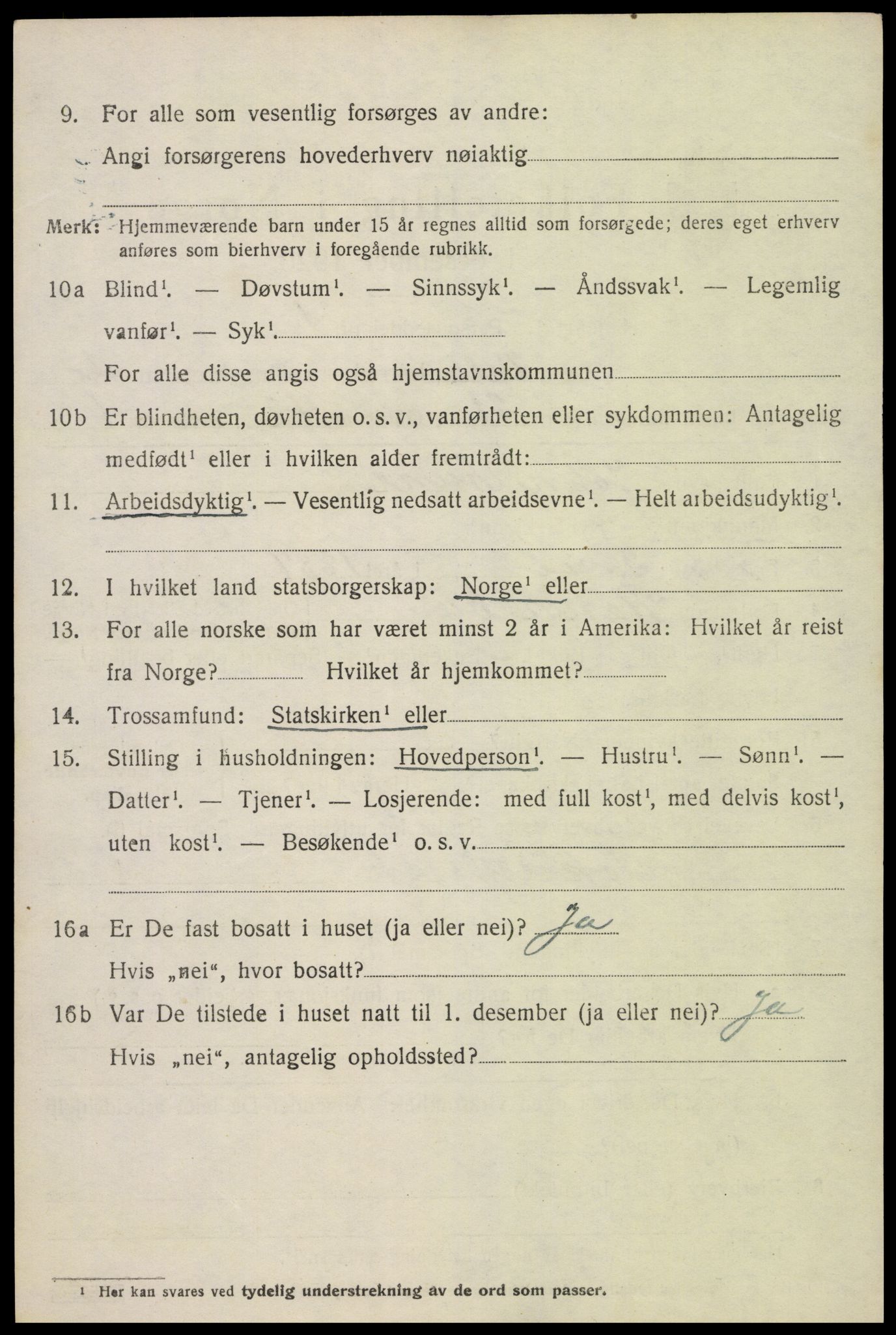 SAK, 1920 census for Valle, 1920, p. 1174