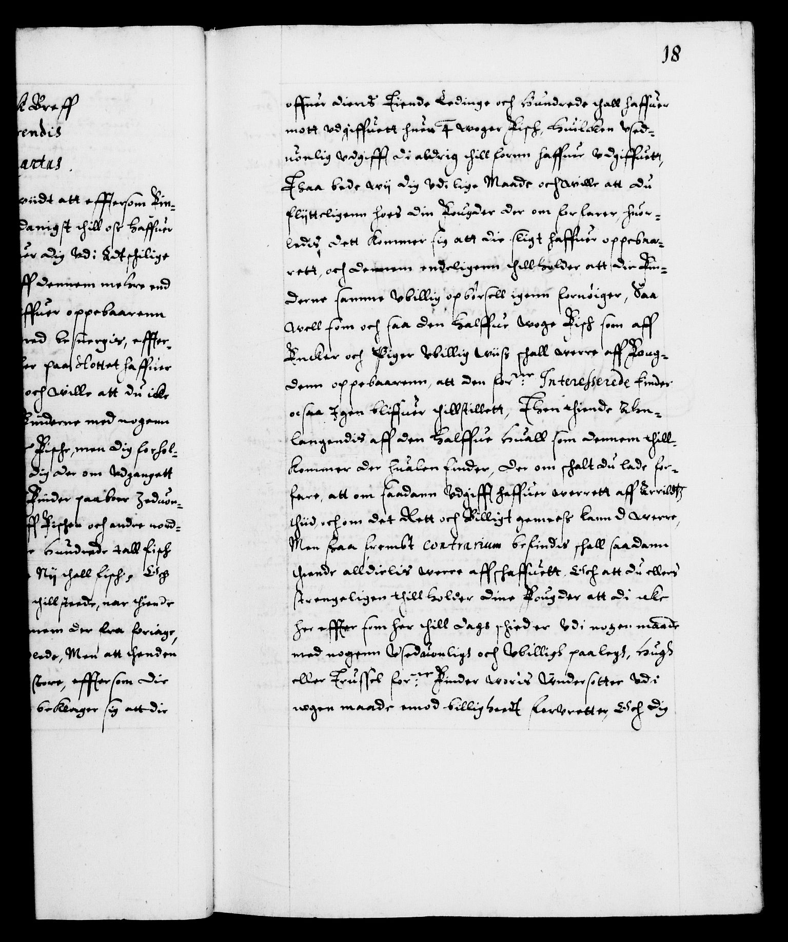 Danske Kanselli 1572-1799, AV/RA-EA-3023/F/Fc/Fca/Fcab/L0004: Norske tegnelser (mikrofilm), 1617-1627, p. 18a