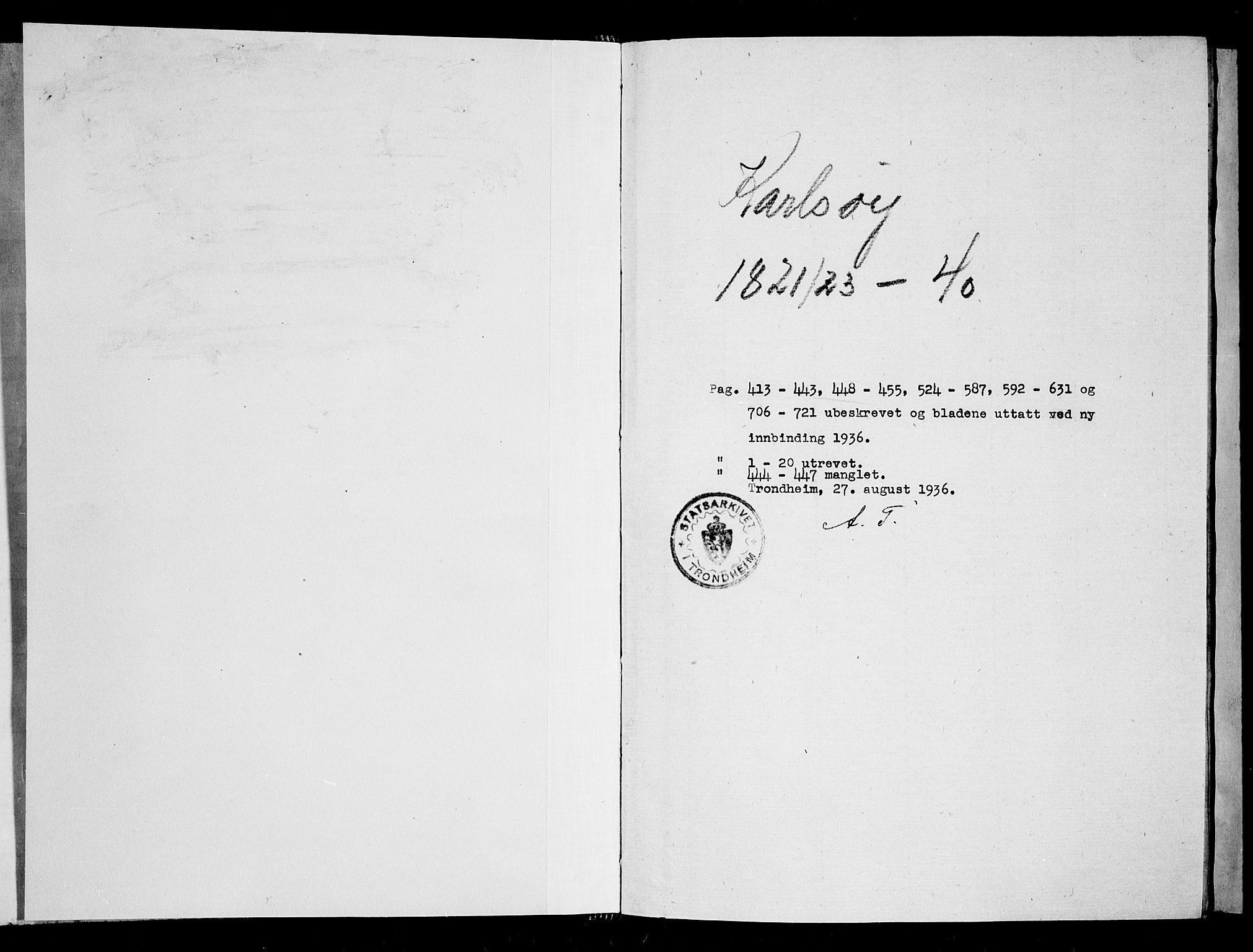 Karlsøy sokneprestembete, SATØ/S-1299/H/Ha/Hab/L0001klokker: Parish register (copy) no. 1, 1821-1840