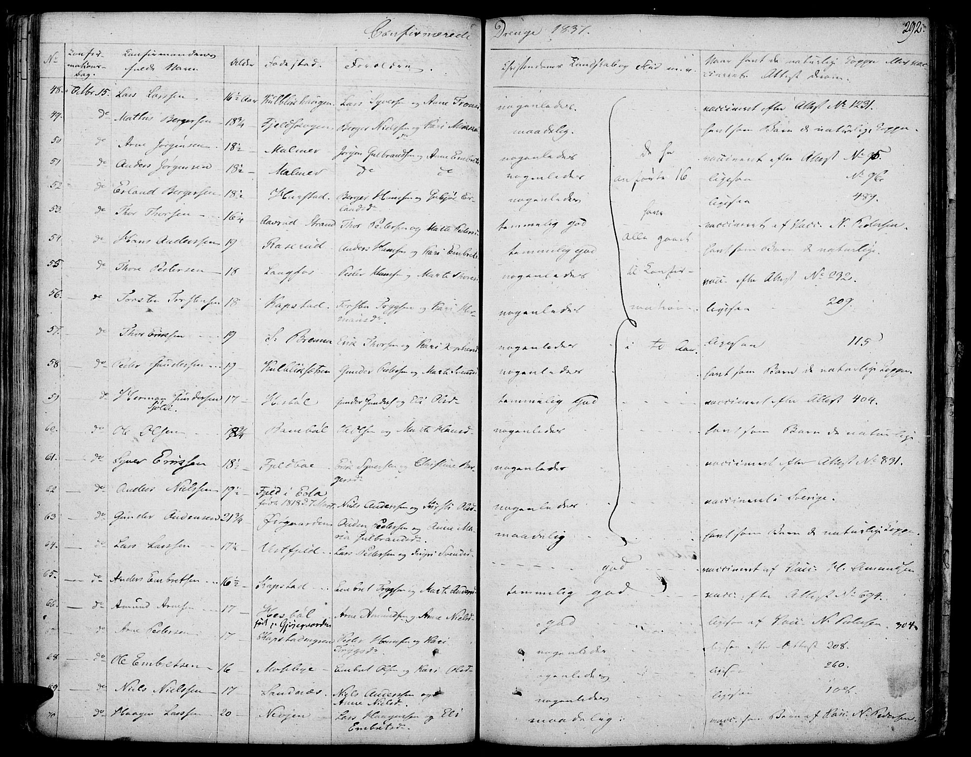 Vinger prestekontor, AV/SAH-PREST-024/H/Ha/Haa/L0007: Parish register (official) no. 7, 1826-1839, p. 292