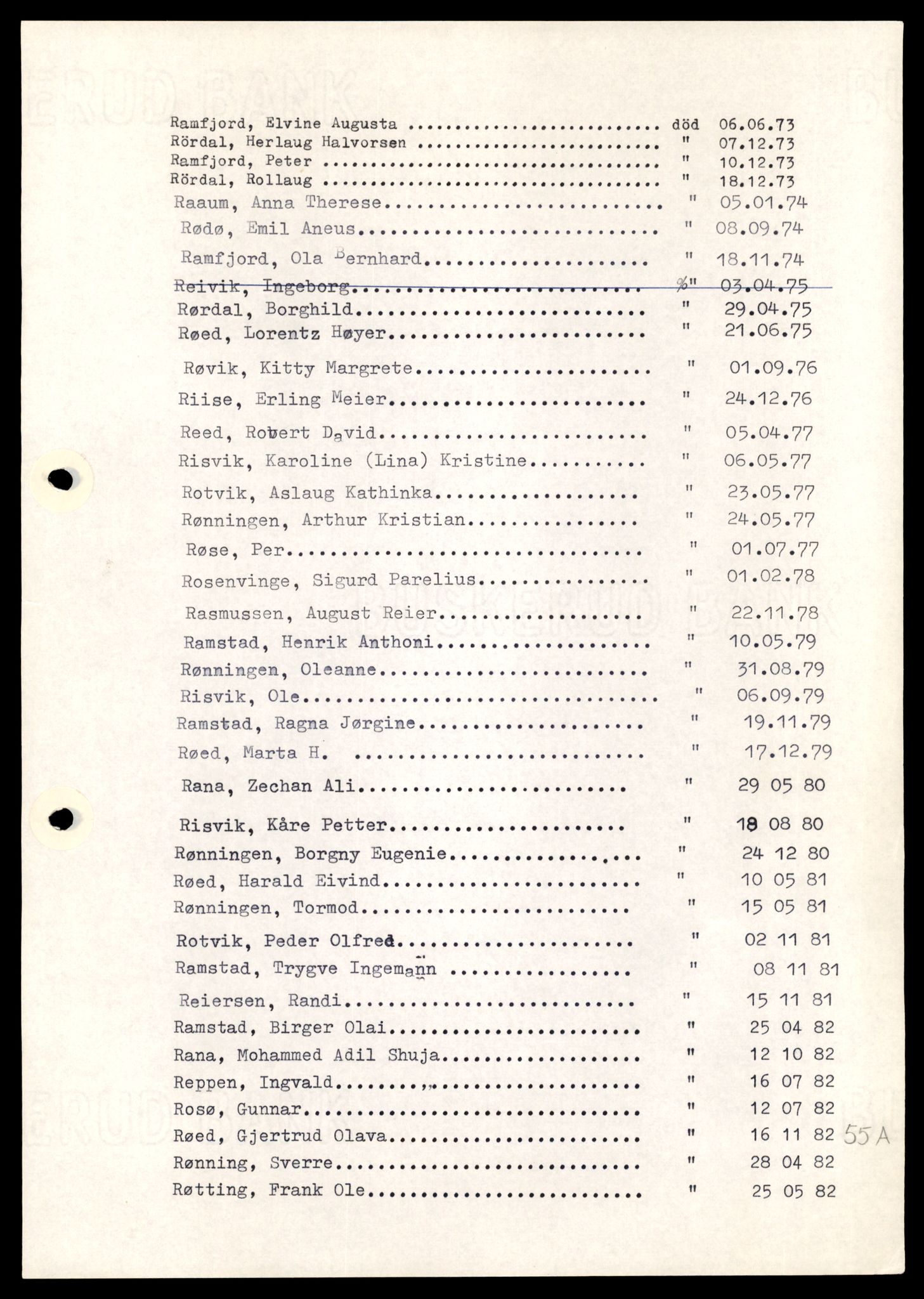 Nærøy lensmannskontor, AV/SAT-A-6264/Ga/L0006: Mappe, Dødsfallsregister M - AA, 1904-1991, p. 19