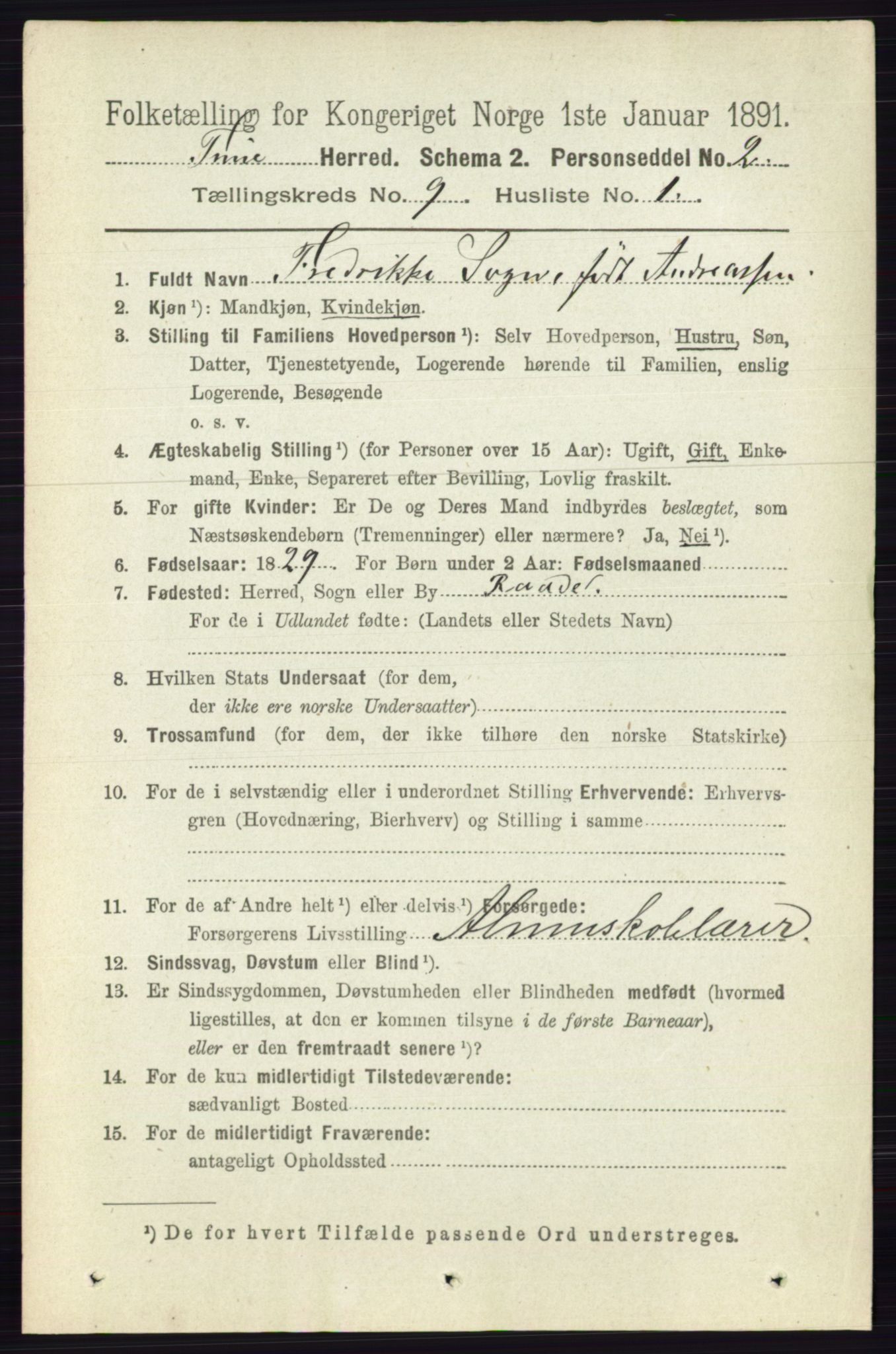 RA, 1891 census for 0130 Tune, 1891, p. 6191