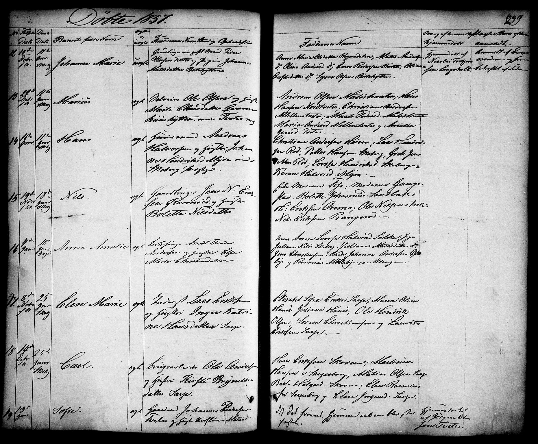 Skjeberg prestekontor Kirkebøker, AV/SAO-A-10923/F/Fa/L0006: Parish register (official) no. I 6, 1846-1858, p. 239