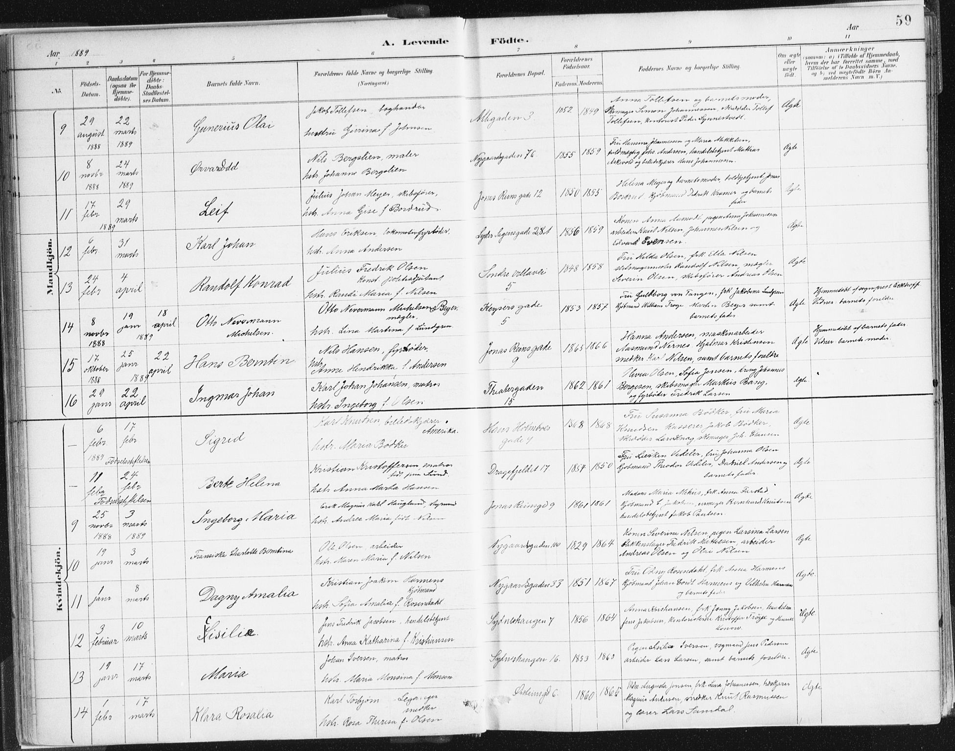 Johanneskirken sokneprestembete, SAB/A-76001/H/Haa/L0001: Parish register (official) no. A 1, 1885-1900, p. 59