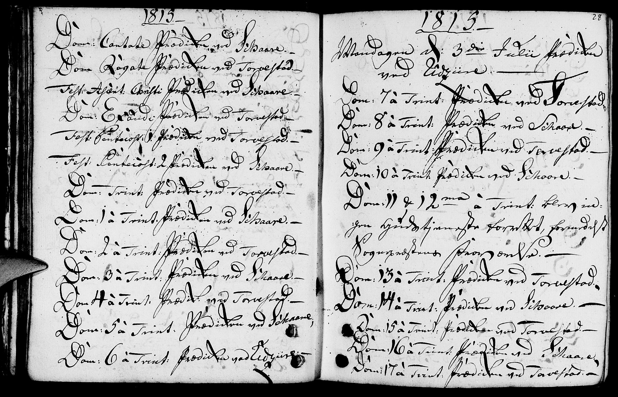 Torvastad sokneprestkontor, SAST/A -101857/H/Ha/Haa/L0002: Parish register (official) no. A 2, 1801-1817, p. 28