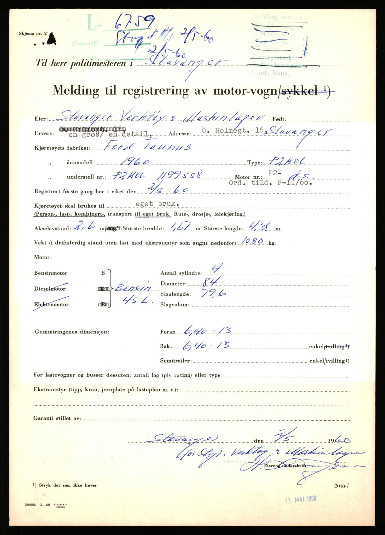 Stavanger trafikkstasjon, AV/SAST-A-101942/0/F/L0017: L-6500 - L-9879, 1930-1971, p. 1007