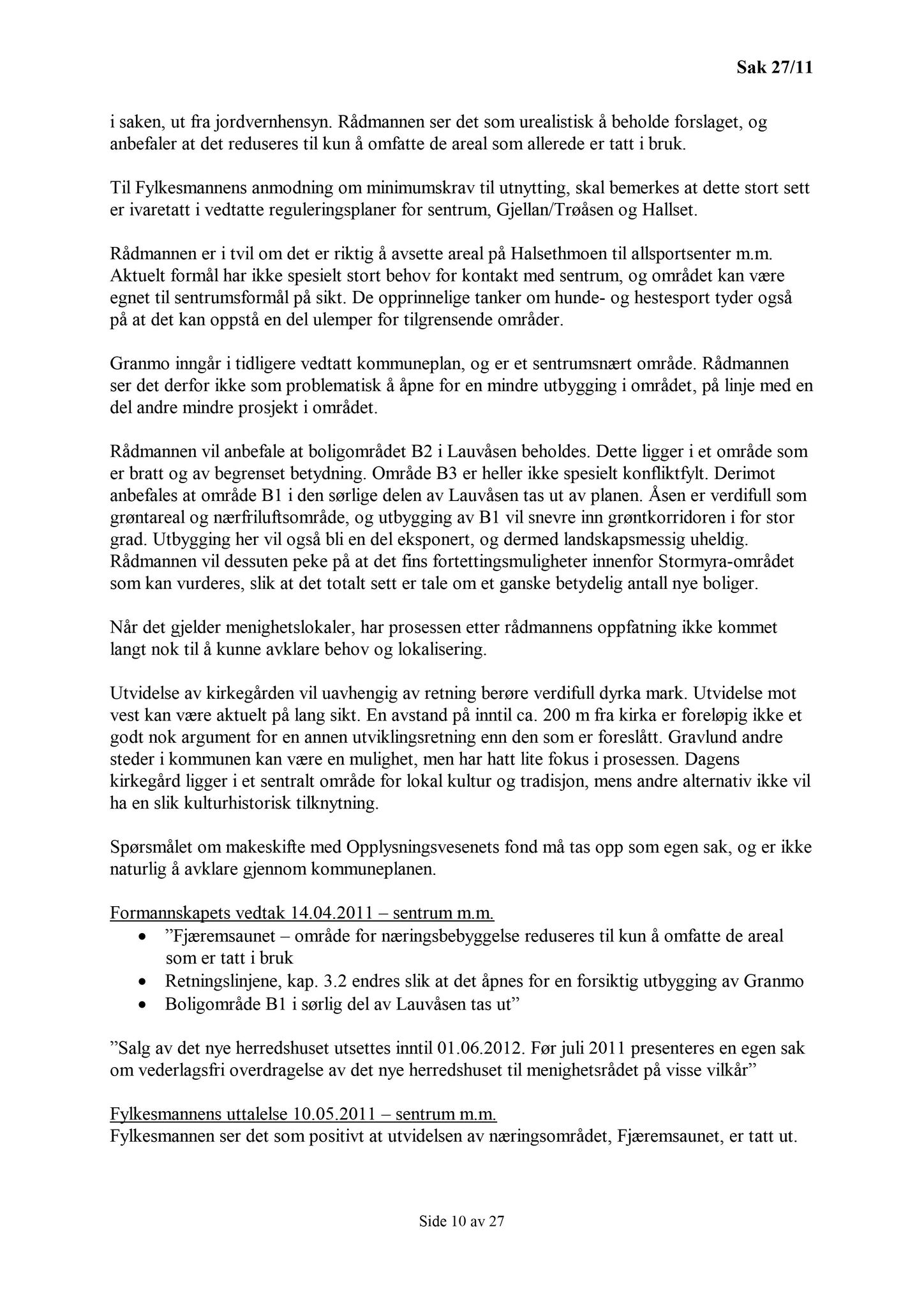 Klæbu Kommune, TRKO/KK/01-KS/L004: Kommunestyret - Møtedokumenter, 2011, p. 970