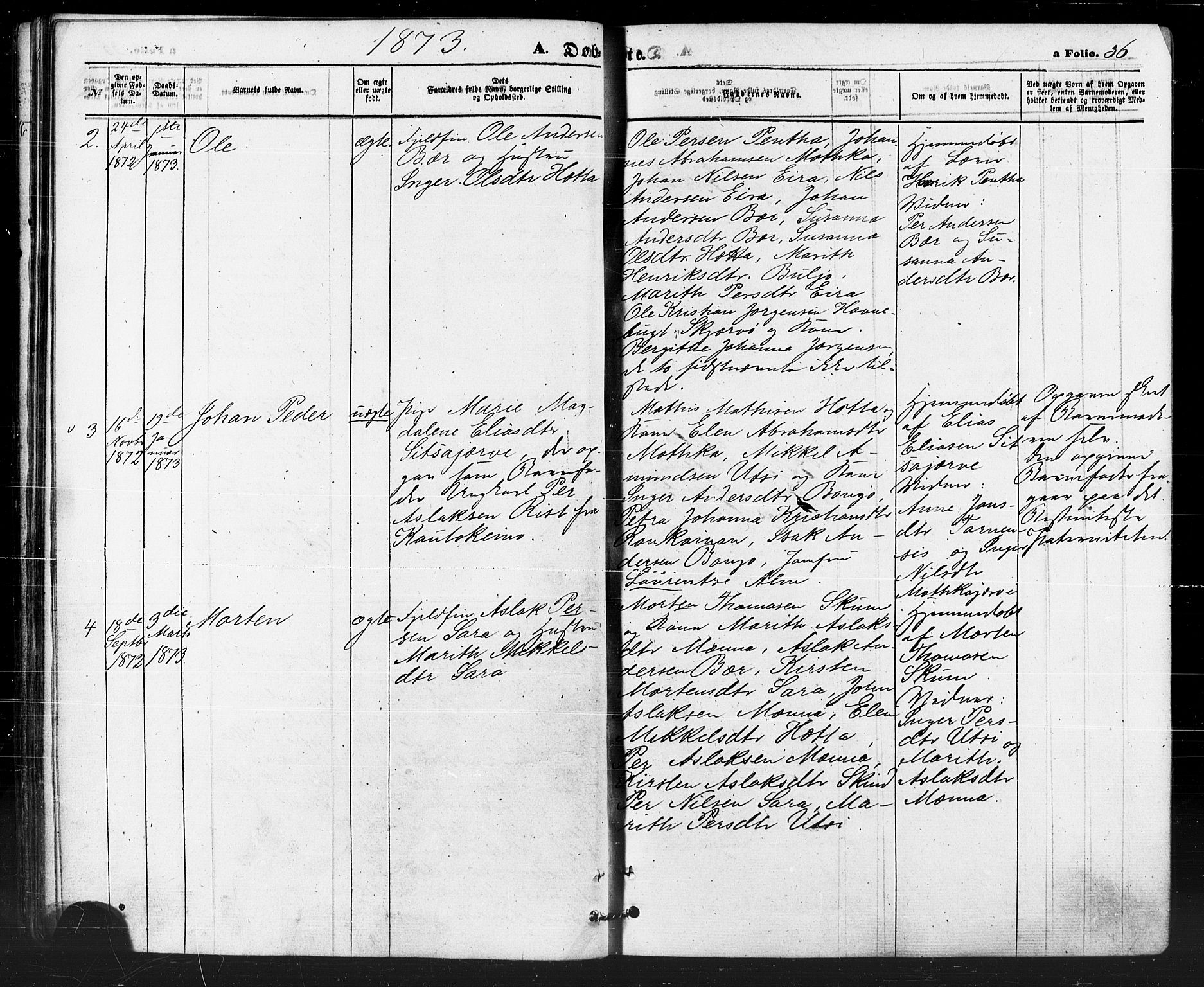 Kautokeino sokneprestembete, AV/SATØ-S-1340/H/Ha/L0003.kirke: Parish register (official) no. 3, 1862-1879, p. 36