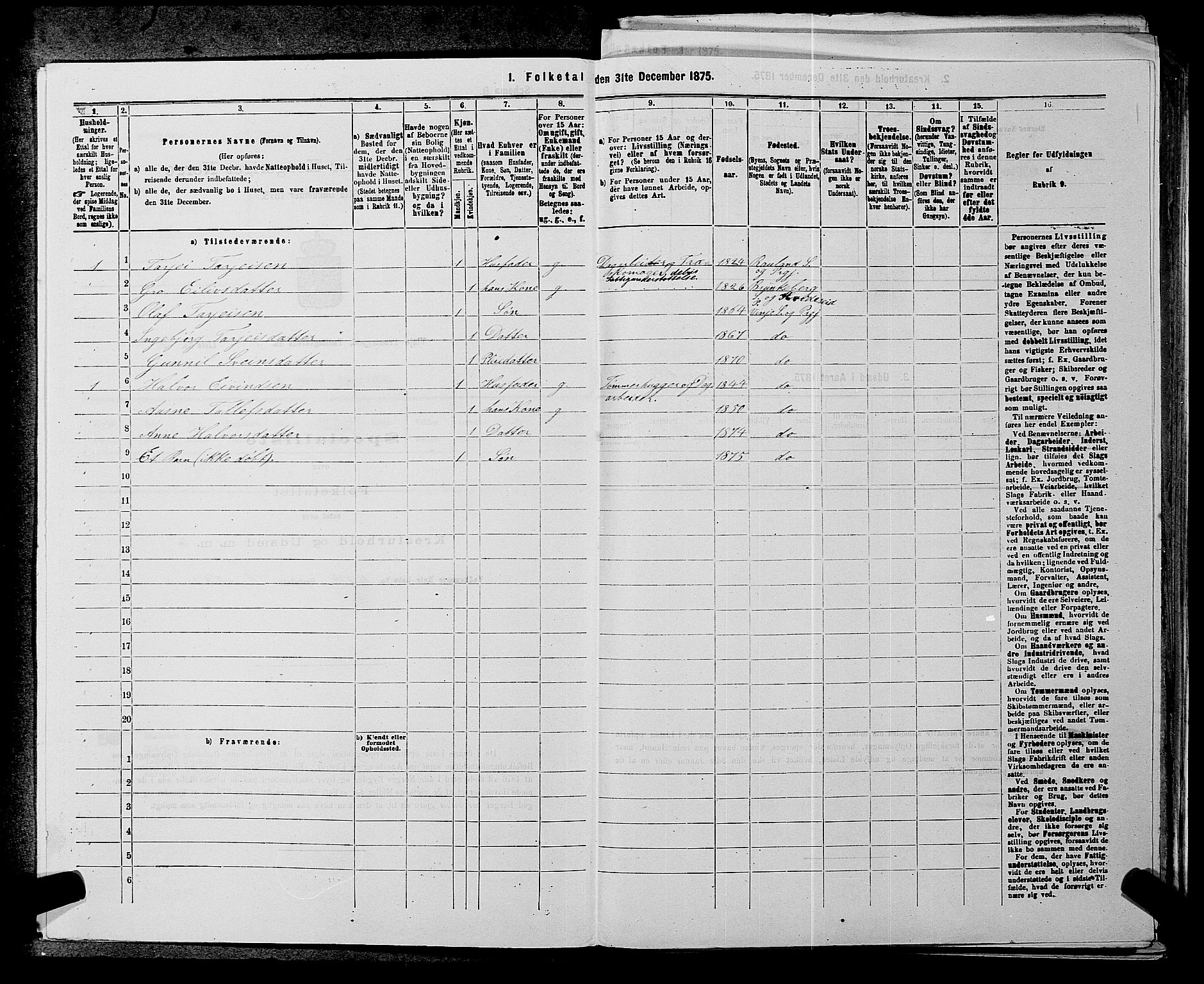 SAKO, 1875 census for 0834P Vinje, 1875, p. 234