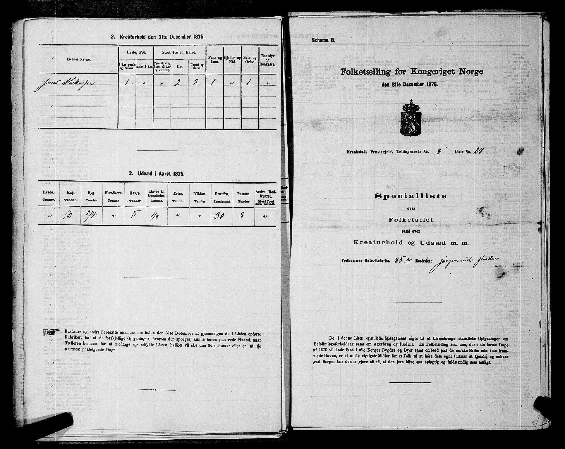 RA, 1875 census for 0212P Kråkstad, 1875, p. 1062