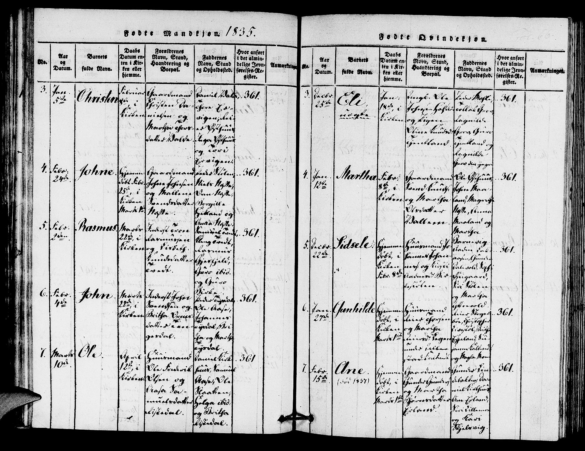 Hjelmeland sokneprestkontor, AV/SAST-A-101843/01/IV/L0005: Parish register (official) no. A 5, 1816-1841, p. 66