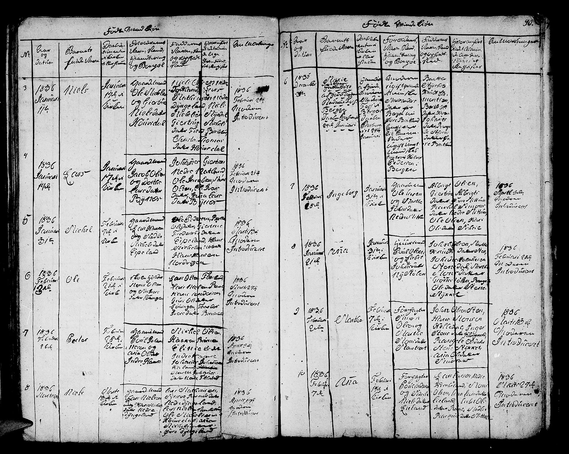 Fana Sokneprestembete, AV/SAB-A-75101/H/Hab/Habc/L0001: Parish register (copy) no. C 1, 1824-1837, p. 90