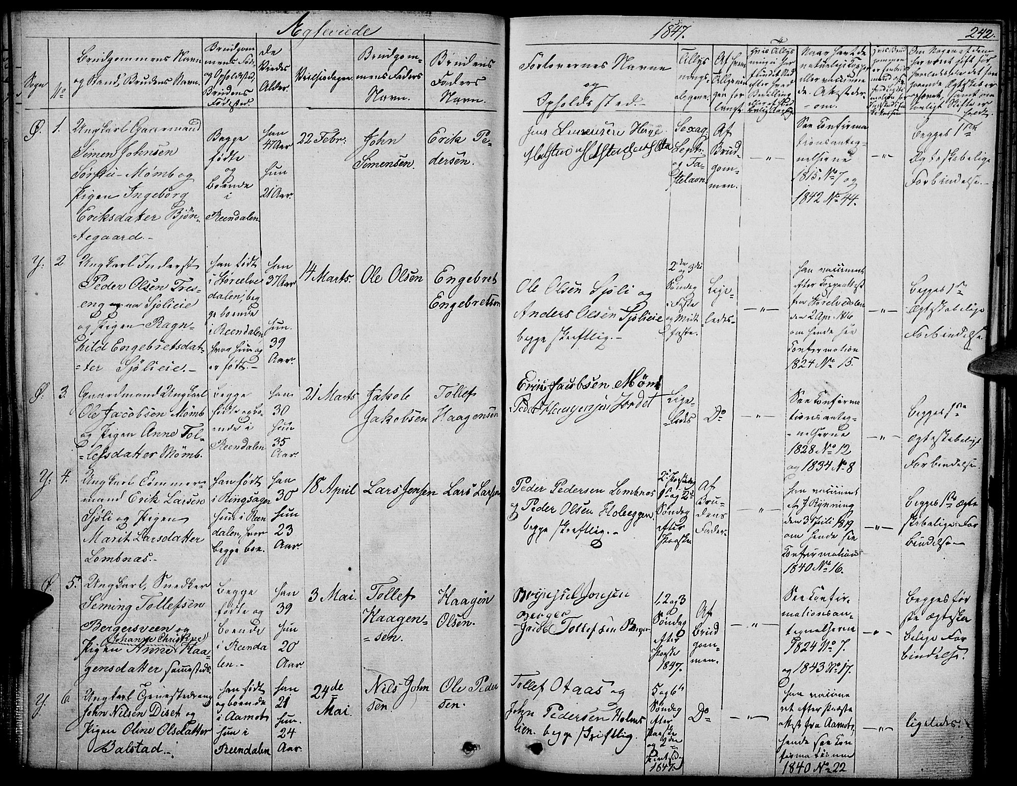 Rendalen prestekontor, SAH/PREST-054/H/Ha/Haa/L0004: Parish register (official) no. 4, 1829-1852, p. 242