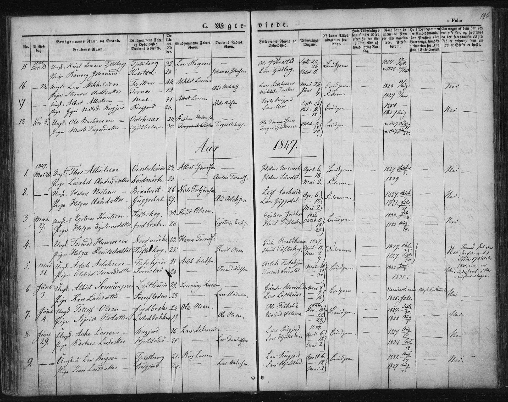 Suldal sokneprestkontor, AV/SAST-A-101845/01/IV/L0008: Parish register (official) no. A 8, 1836-1853, p. 146