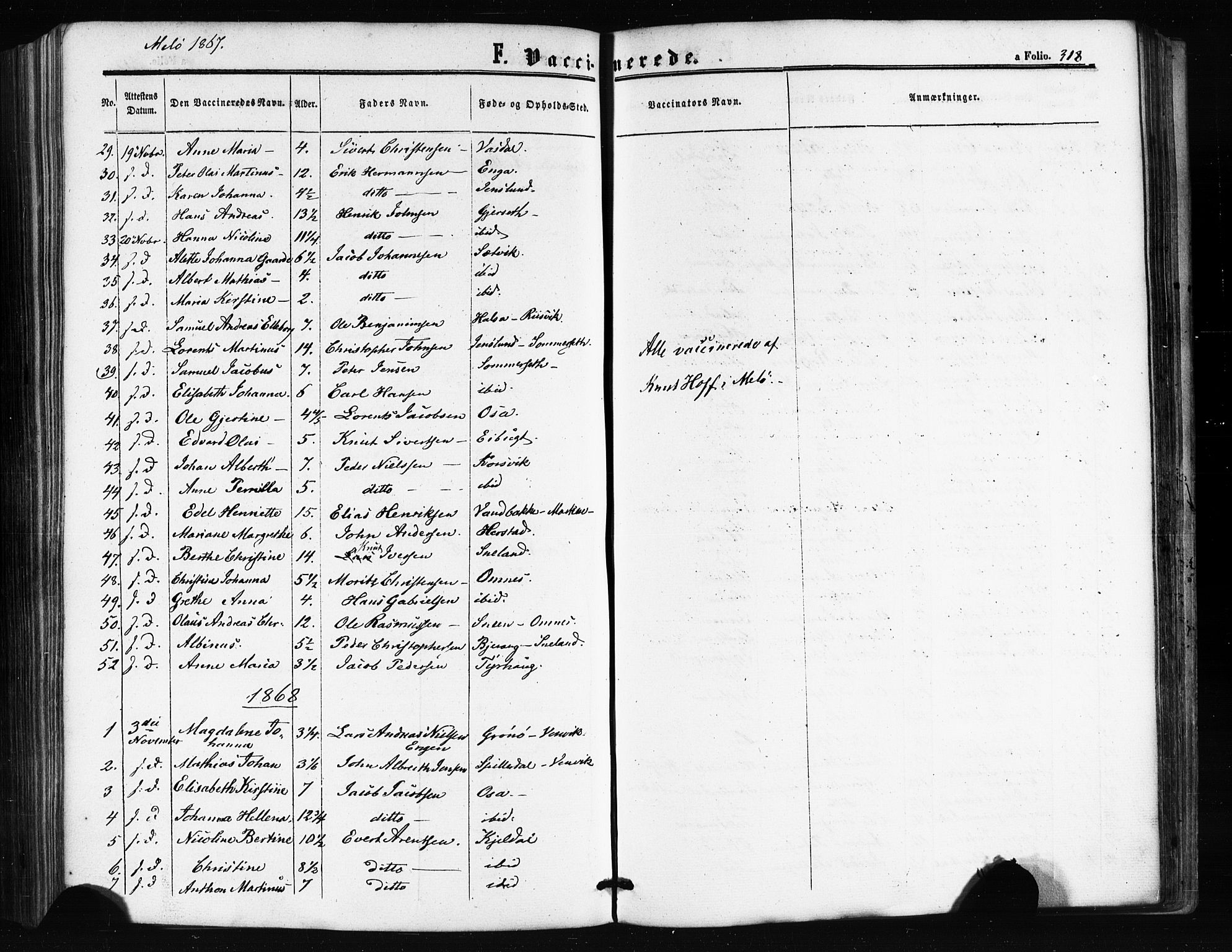 Ministerialprotokoller, klokkerbøker og fødselsregistre - Nordland, AV/SAT-A-1459/841/L0607: Parish register (official) no. 841A11 /2, 1863-1877, p. 318