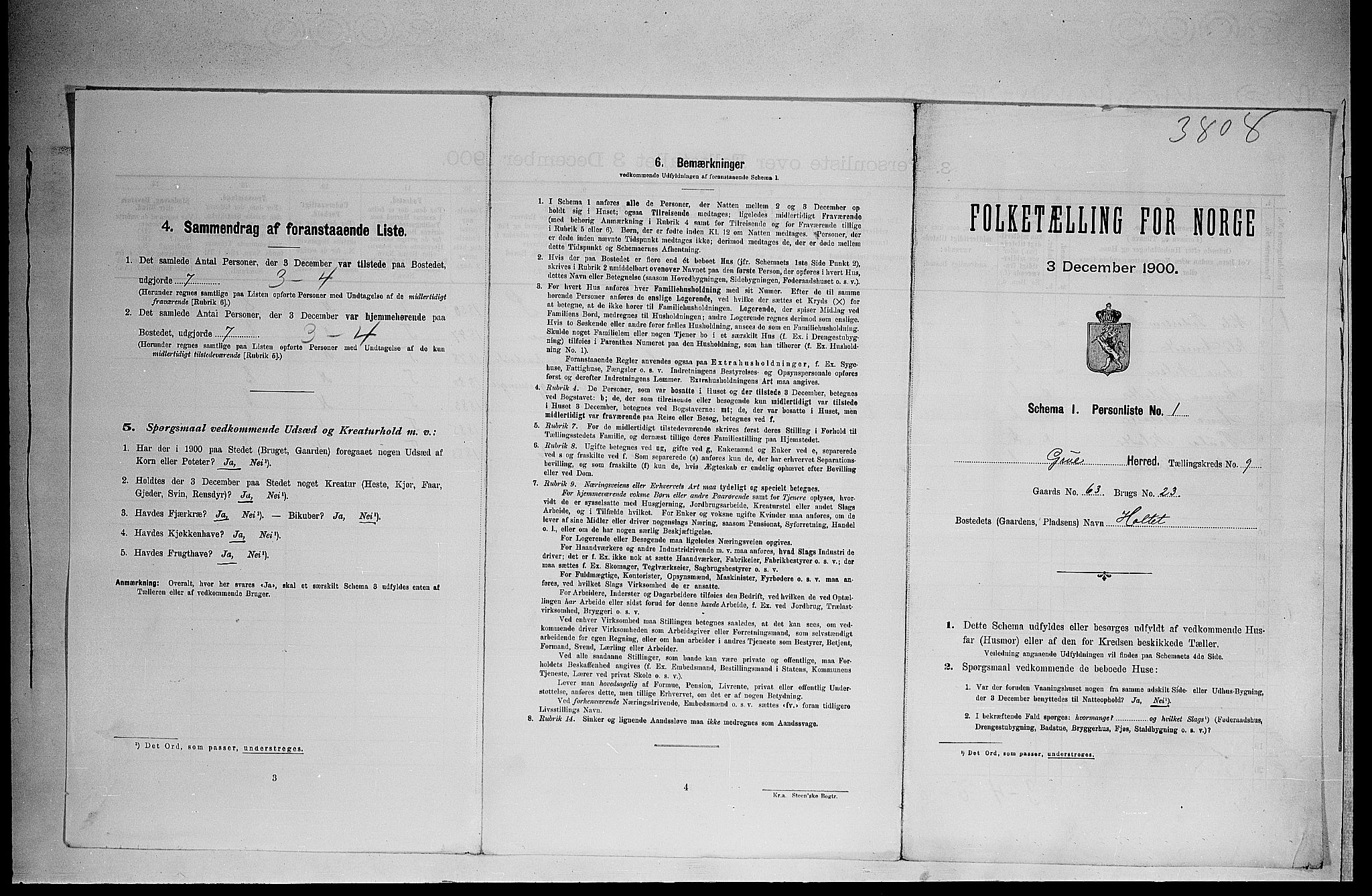 SAH, 1900 census for Grue, 1900, p. 1459