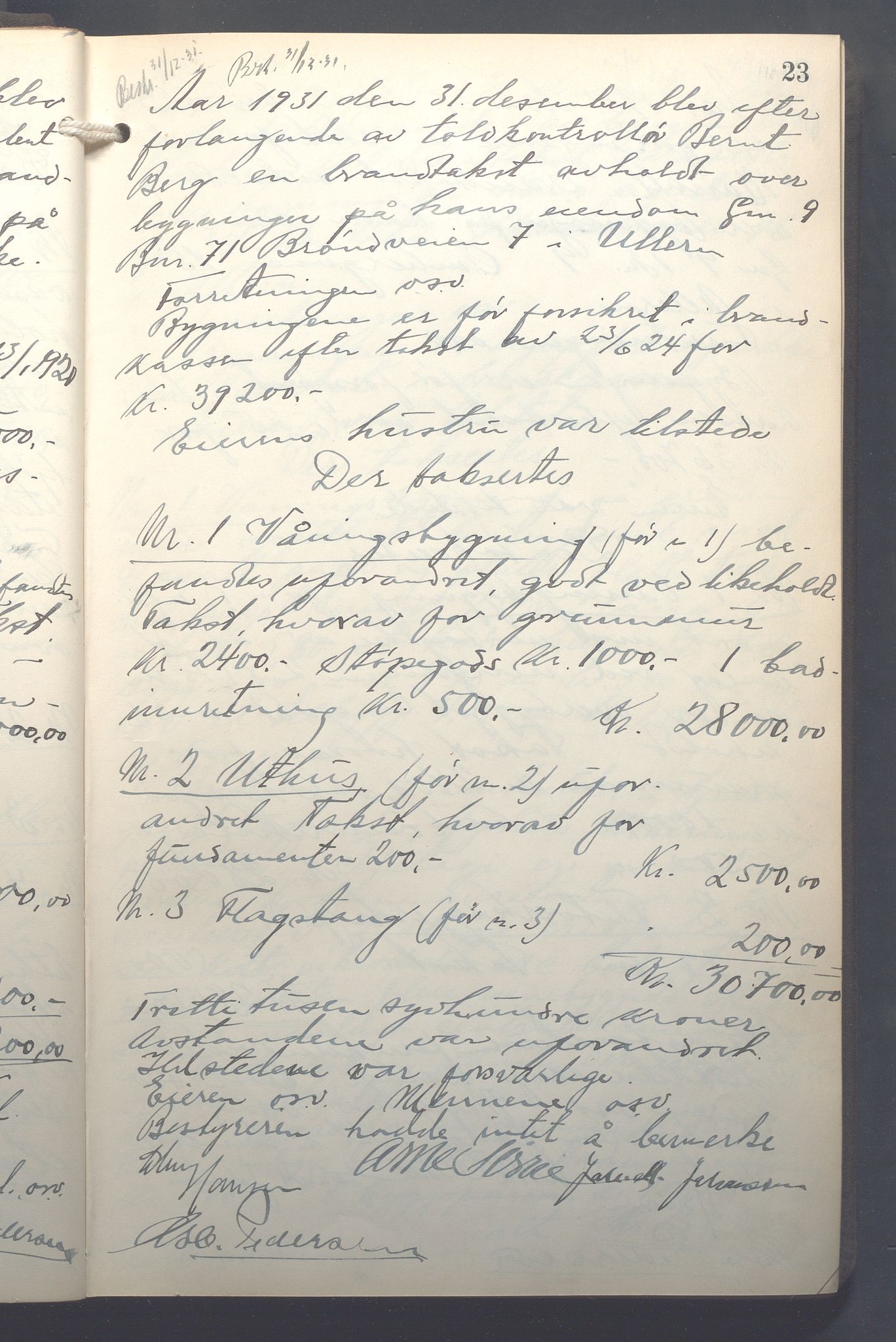 Lensmennene i Aker, OBA/A-10133/F/Fb/L0004: Branntakstprotokoll, 1931-1937, p. 23