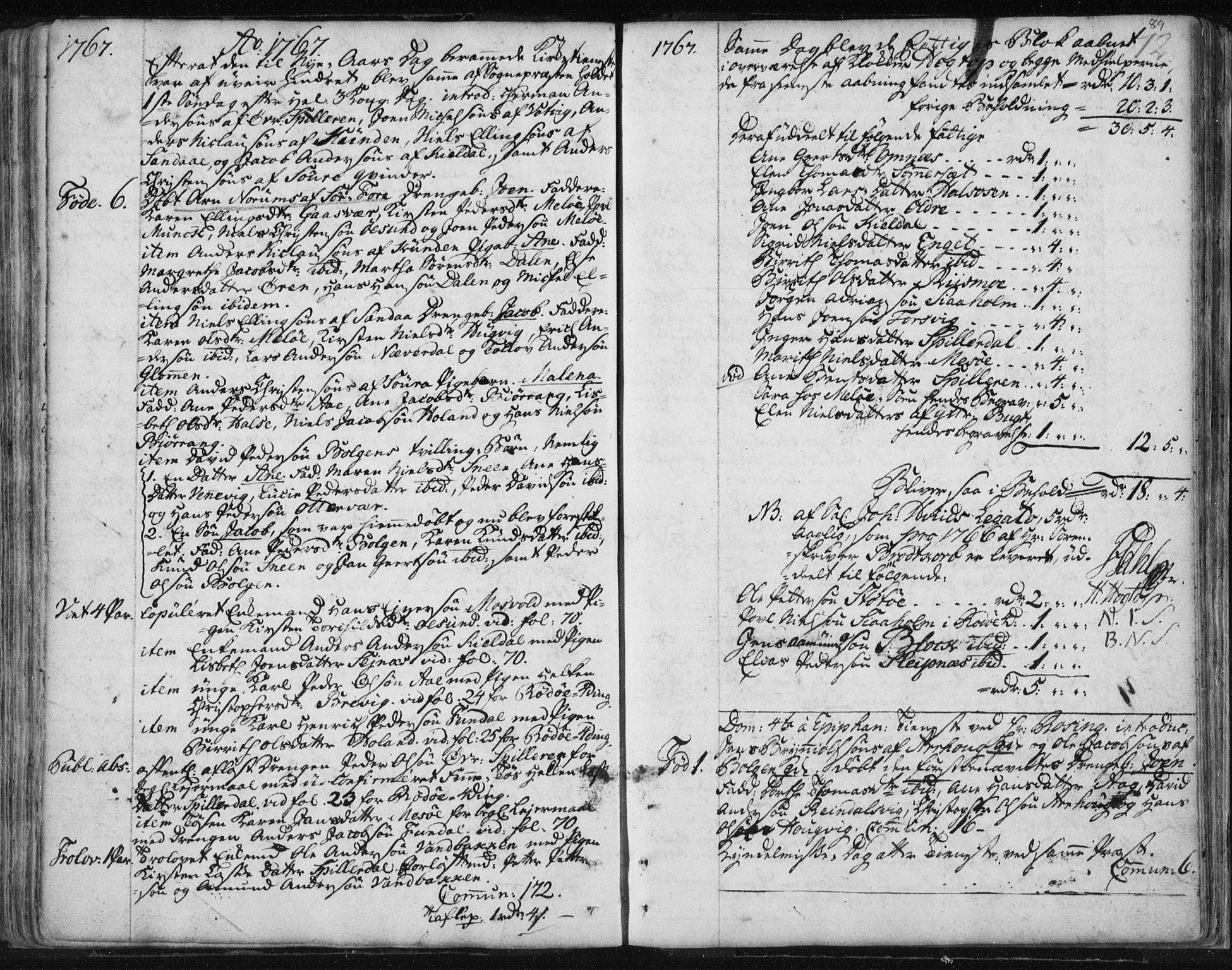 Ministerialprotokoller, klokkerbøker og fødselsregistre - Nordland, SAT/A-1459/841/L0587: Parish register (official) no. 841A02 /2, 1760-1776, p. 89