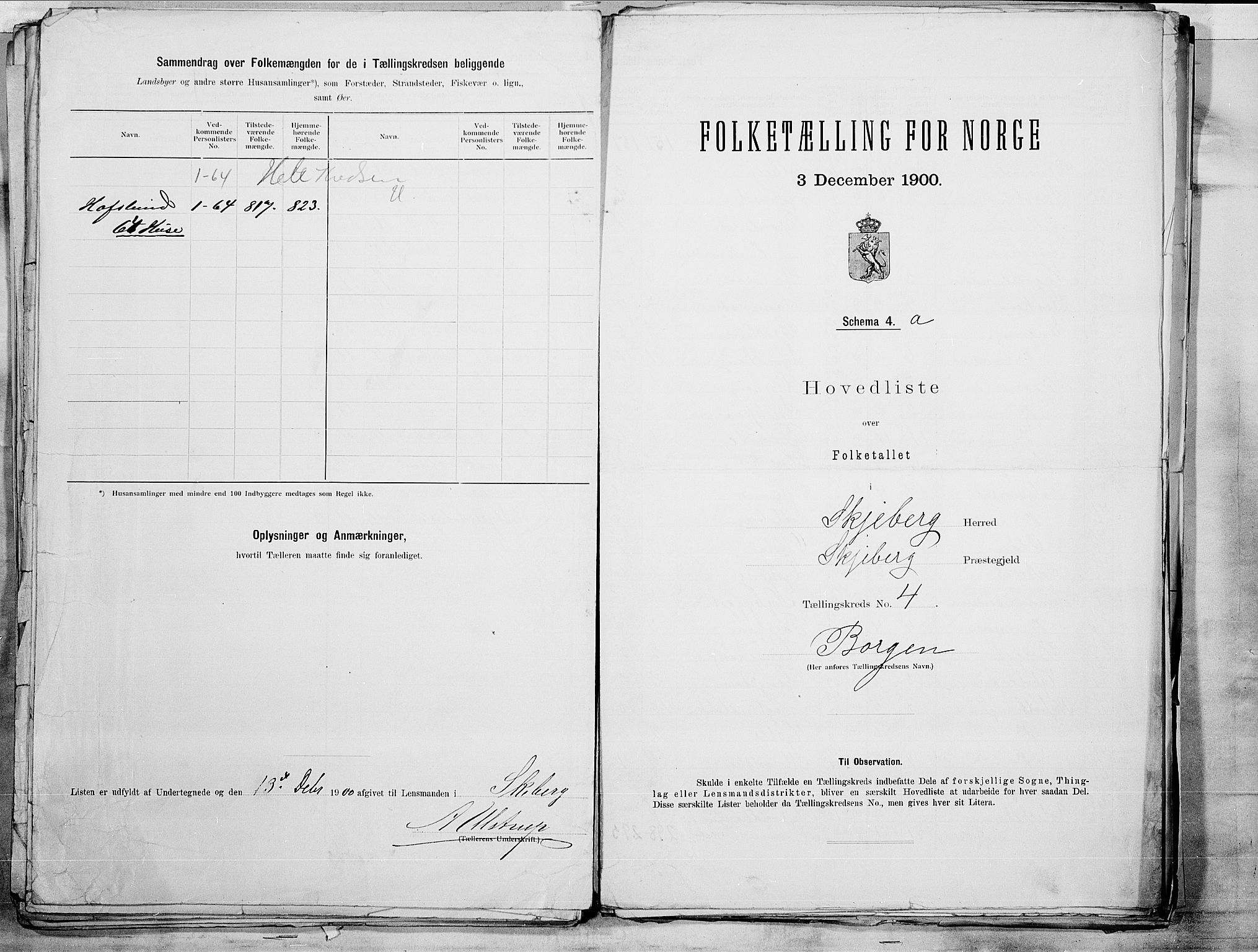 SAO, 1900 census for Skjeberg, 1900, p. 10