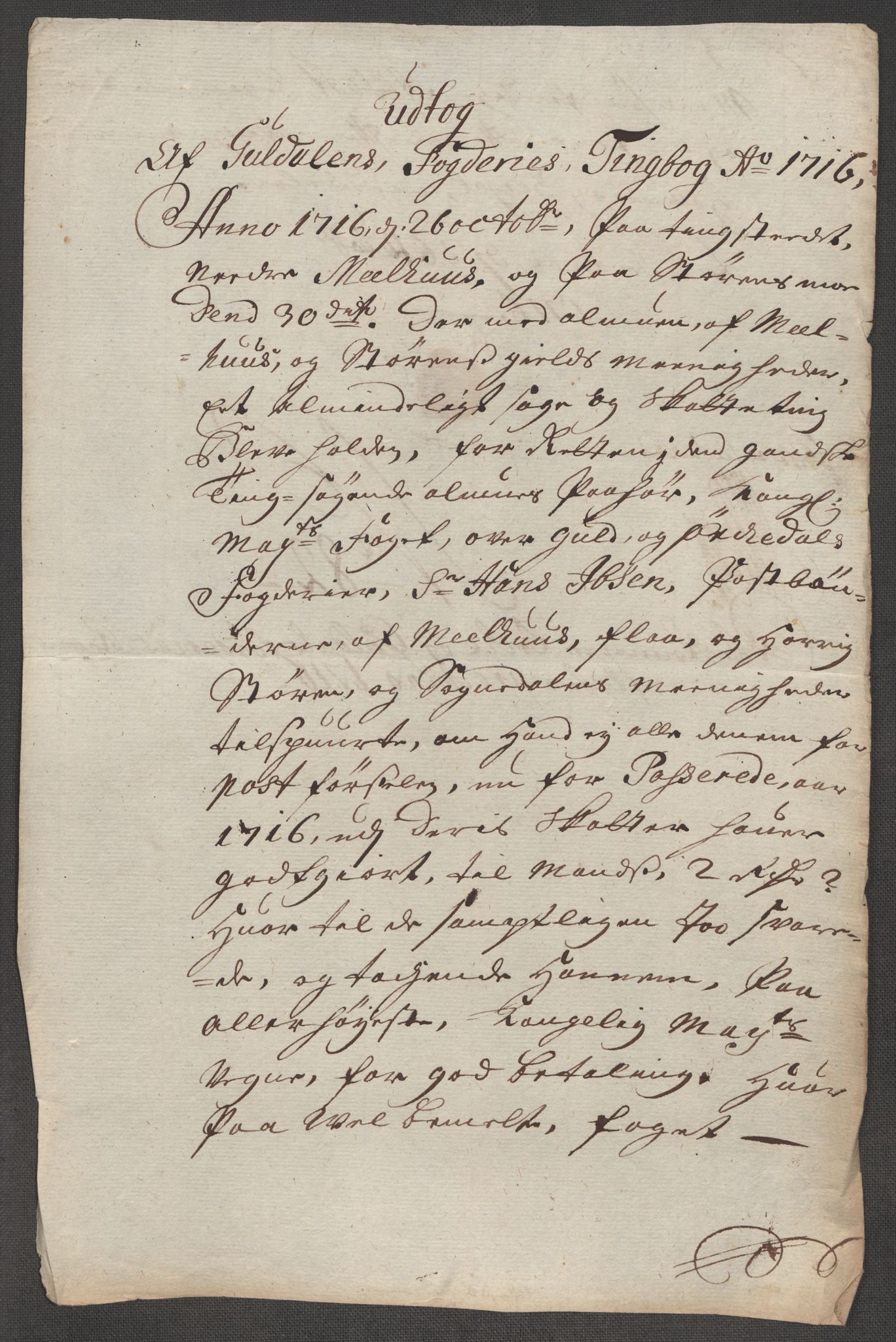 Rentekammeret inntil 1814, Reviderte regnskaper, Fogderegnskap, RA/EA-4092/R60/L3968: Fogderegnskap Orkdal og Gauldal, 1716, p. 204