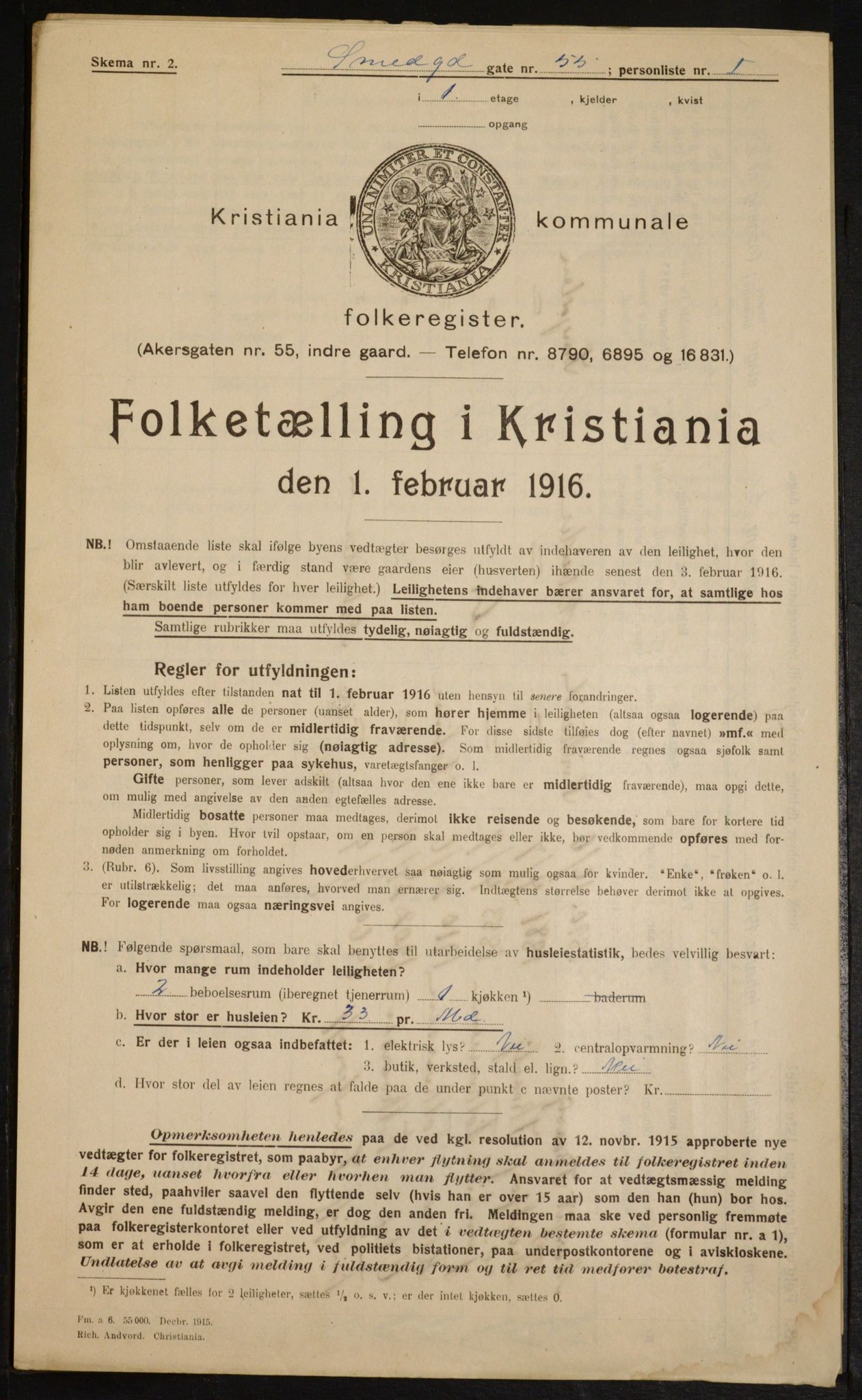 OBA, Municipal Census 1916 for Kristiania, 1916, p. 100150