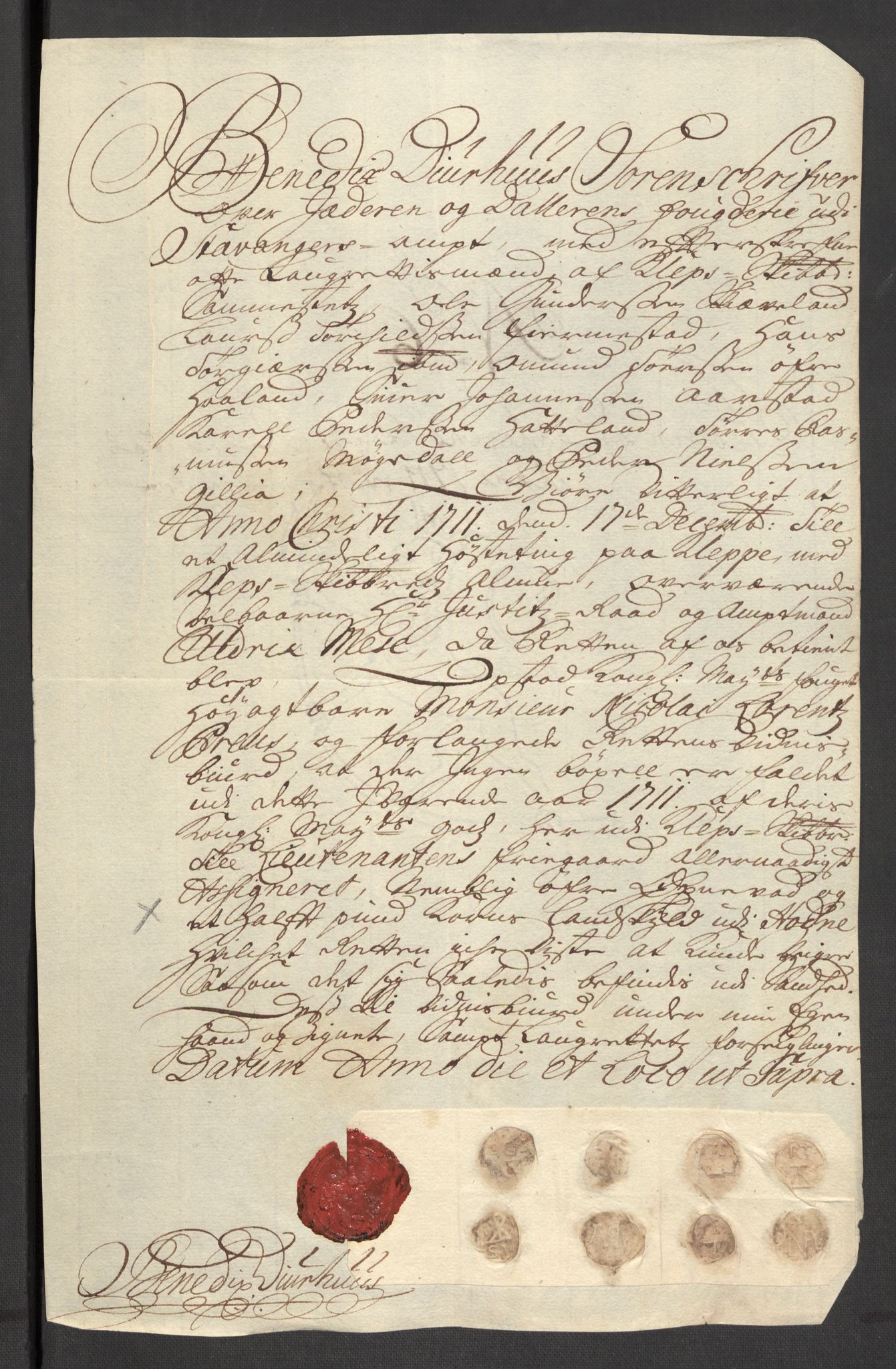 Rentekammeret inntil 1814, Reviderte regnskaper, Fogderegnskap, AV/RA-EA-4092/R46/L2735: Fogderegnskap Jæren og Dalane, 1711, p. 58