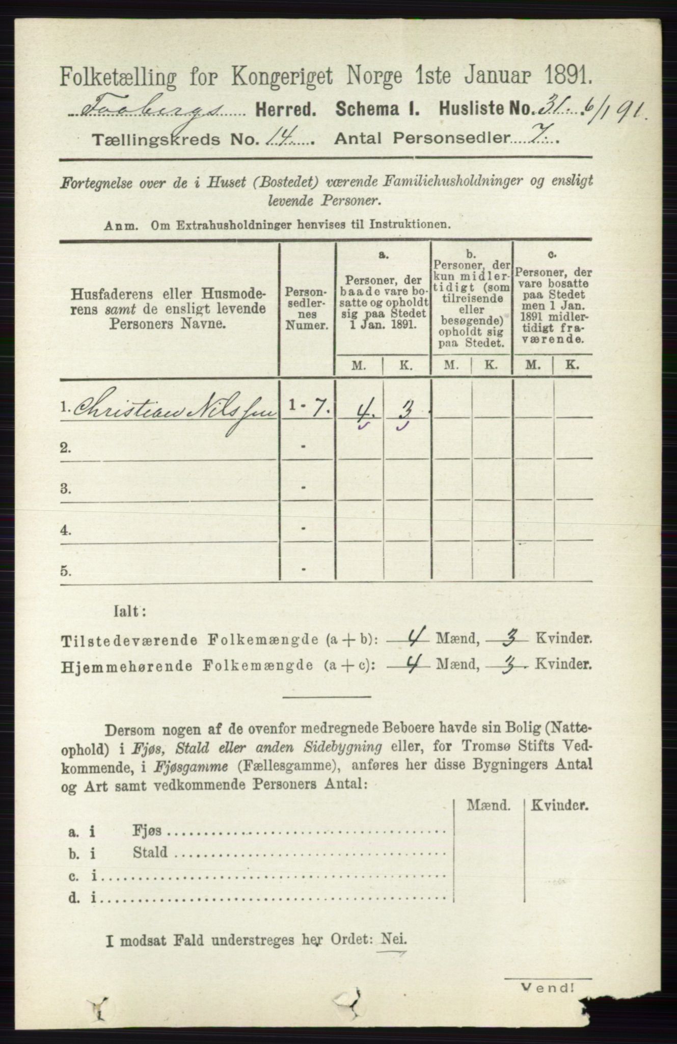 RA, 1891 census for 0524 Fåberg, 1891, p. 5653