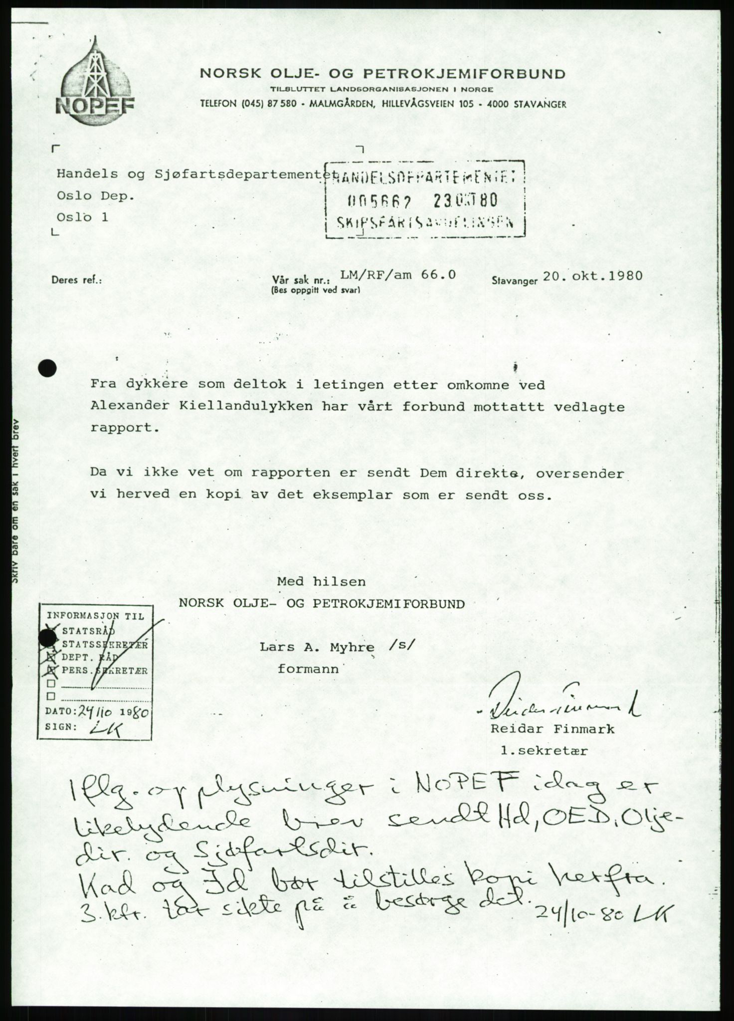 Justisdepartementet, Granskningskommisjonen ved Alexander Kielland-ulykken 27.3.1980, RA/S-1165/D/L0003: 0001 NOU 1981:11 Alexander Kielland ulykken/0002 Korrespondanse/0003: Alexander L. Kielland: Operating manual, 1980-1981, p. 402