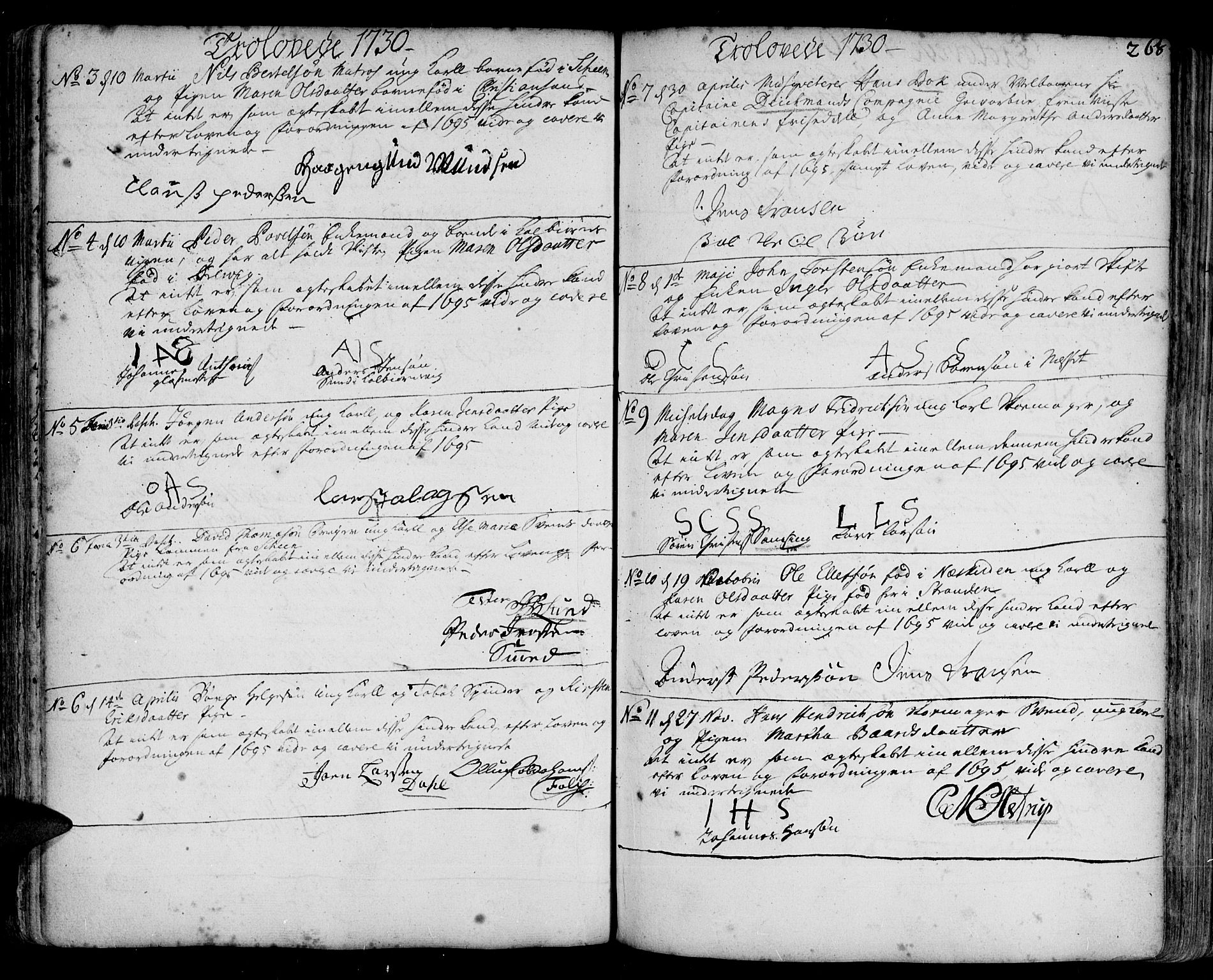 Arendal sokneprestkontor, Trefoldighet, SAK/1111-0040/F/Fa/L0001: Parish register (official) no. A 1, 1703-1815, p. 268