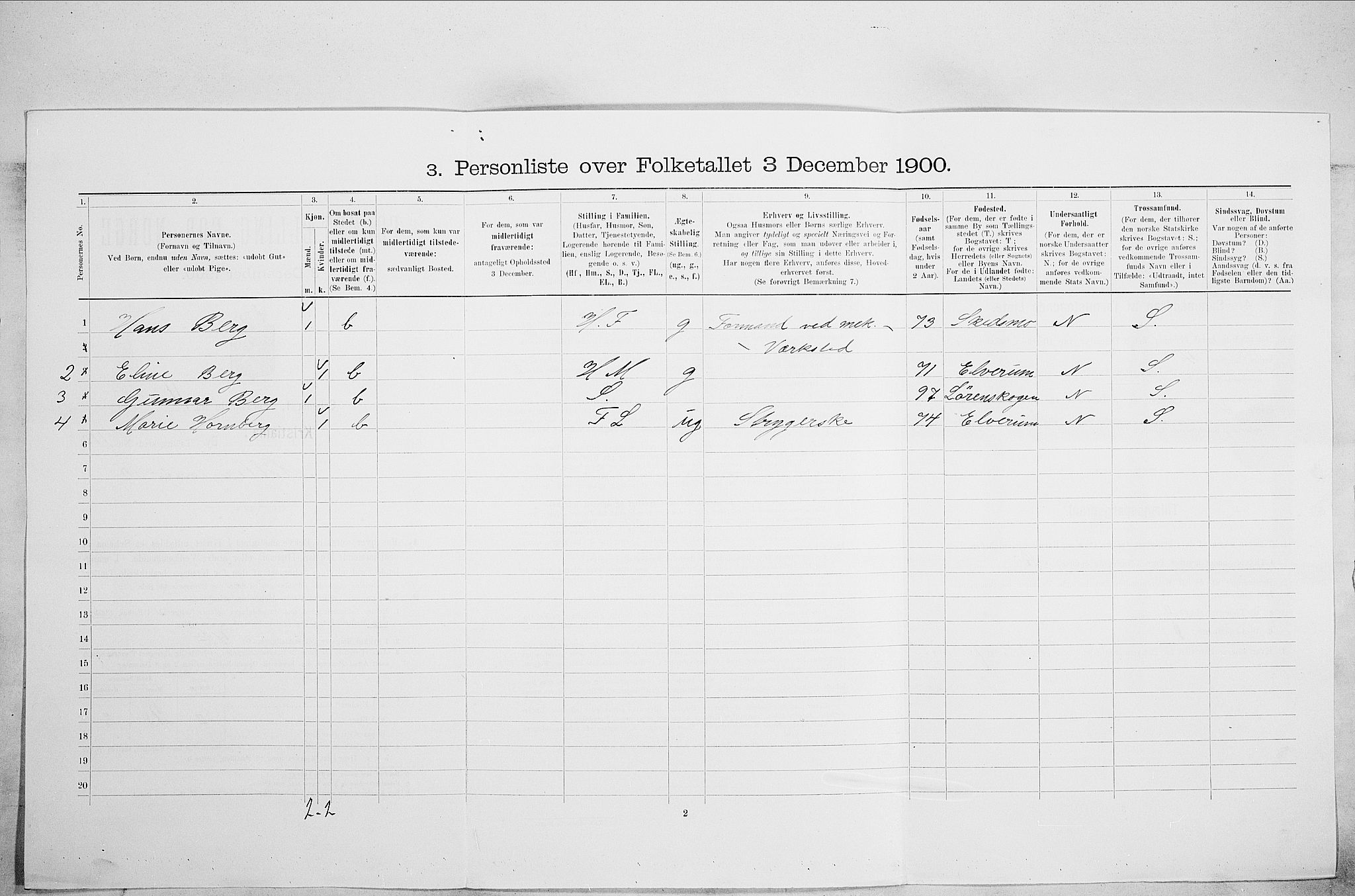 SAO, 1900 census for Kristiania, 1900, p. 62394