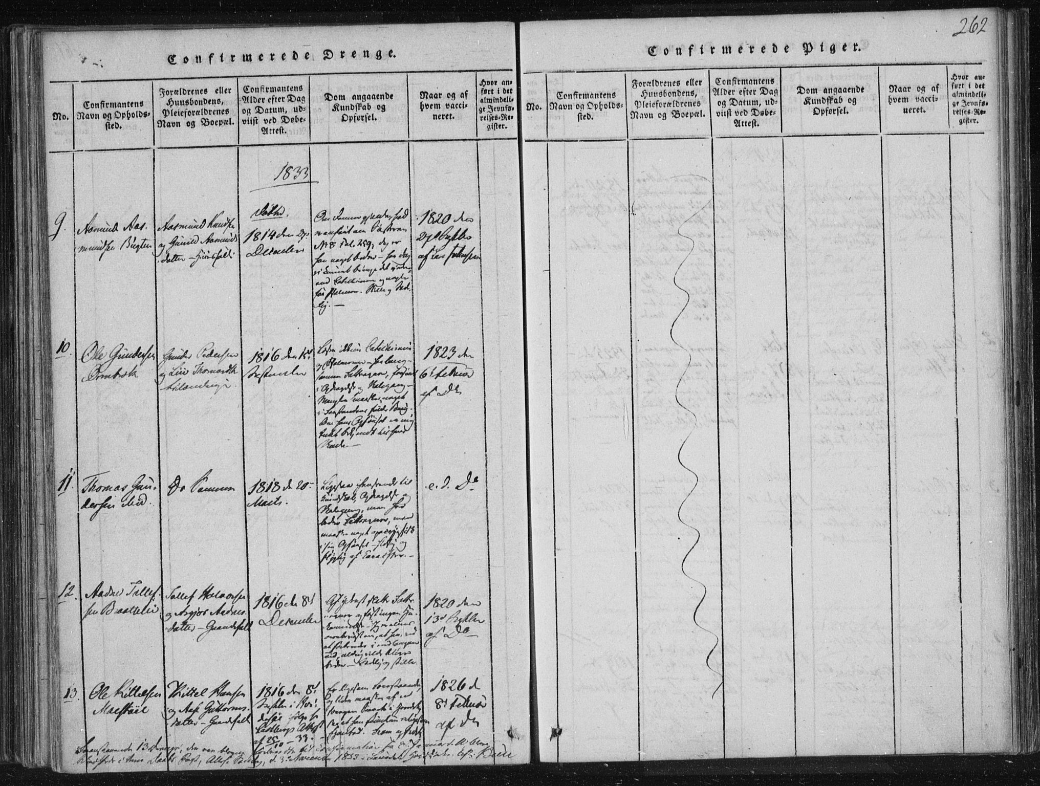 Lårdal kirkebøker, SAKO/A-284/F/Fc/L0001: Parish register (official) no. III 1, 1815-1860, p. 262