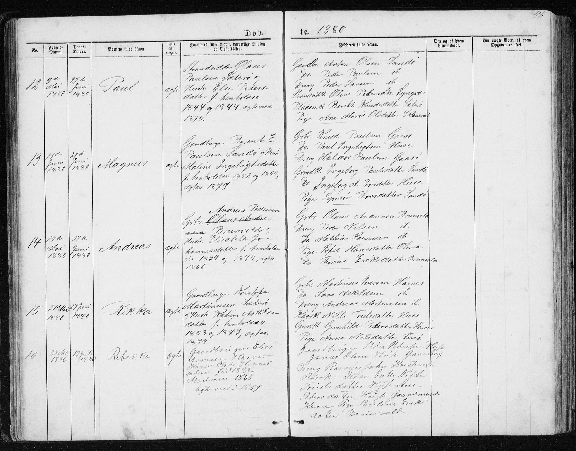 Ministerialprotokoller, klokkerbøker og fødselsregistre - Møre og Romsdal, AV/SAT-A-1454/561/L0732: Parish register (copy) no. 561C02, 1867-1900, p. 46