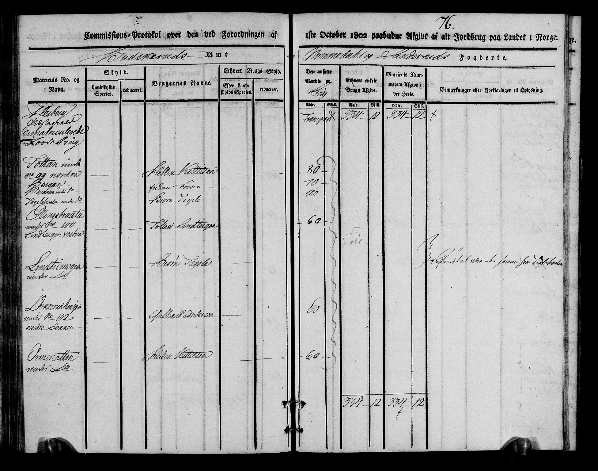 Rentekammeret inntil 1814, Realistisk ordnet avdeling, AV/RA-EA-4070/N/Ne/Nea/L0055: Numedal og Sandsvær fogderi. Kommisjonsprotokoll for Flesberg prestegjeld, 1803, p. 77