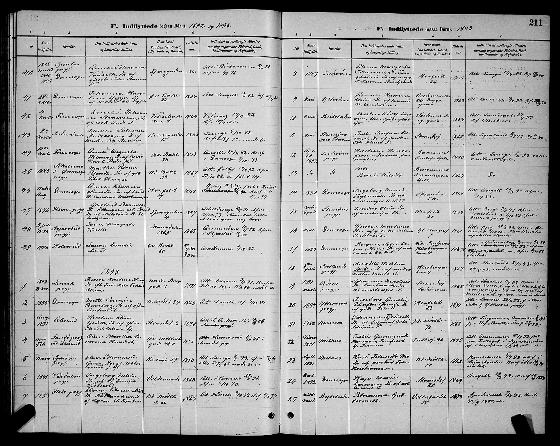 Ministerialprotokoller, klokkerbøker og fødselsregistre - Sør-Trøndelag, SAT/A-1456/604/L0223: Parish register (copy) no. 604C06, 1886-1897, p. 211